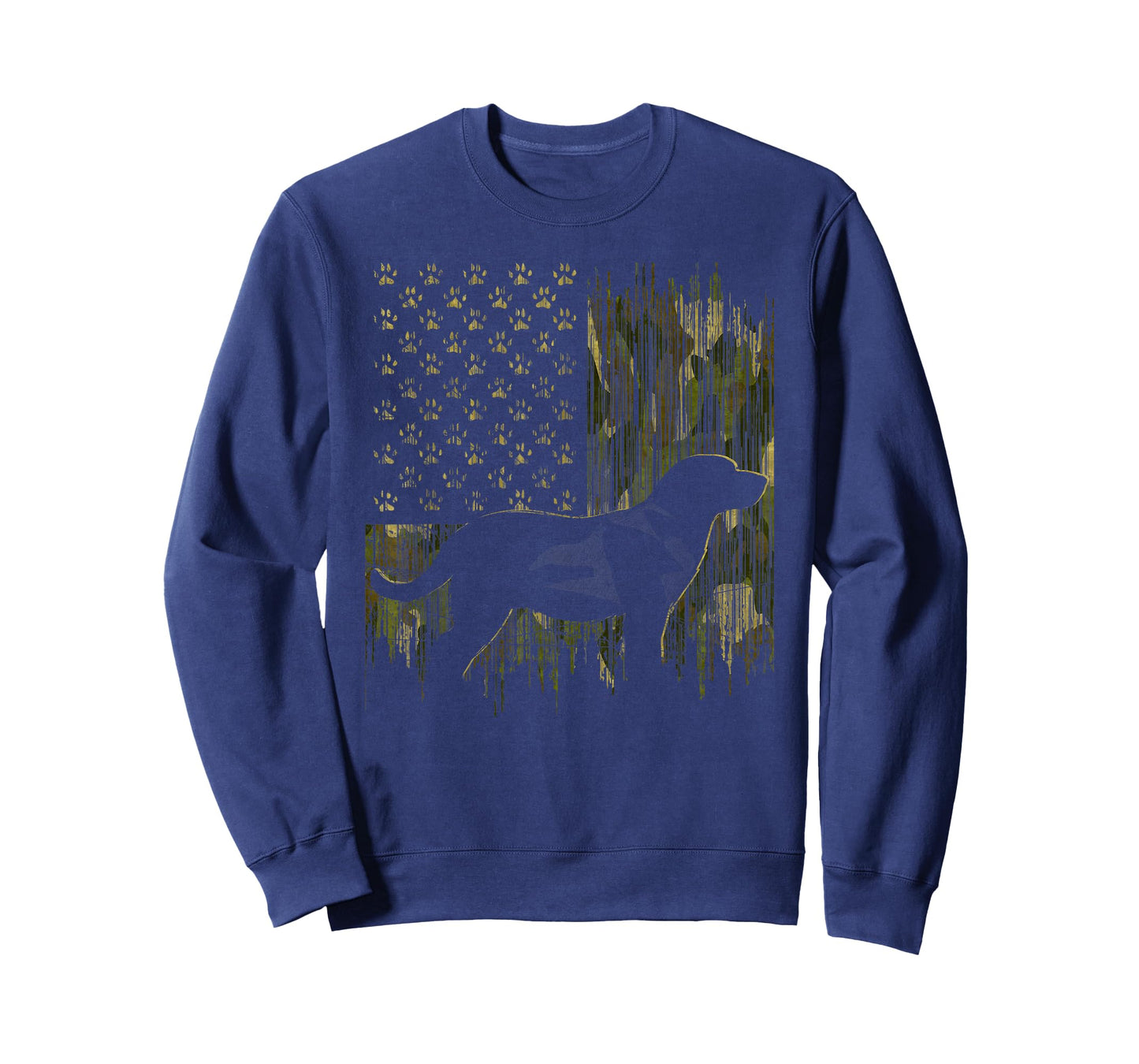 Vintage Camouflage USA Flag Love Labrador Dog Lab Silhouette T-Shirt