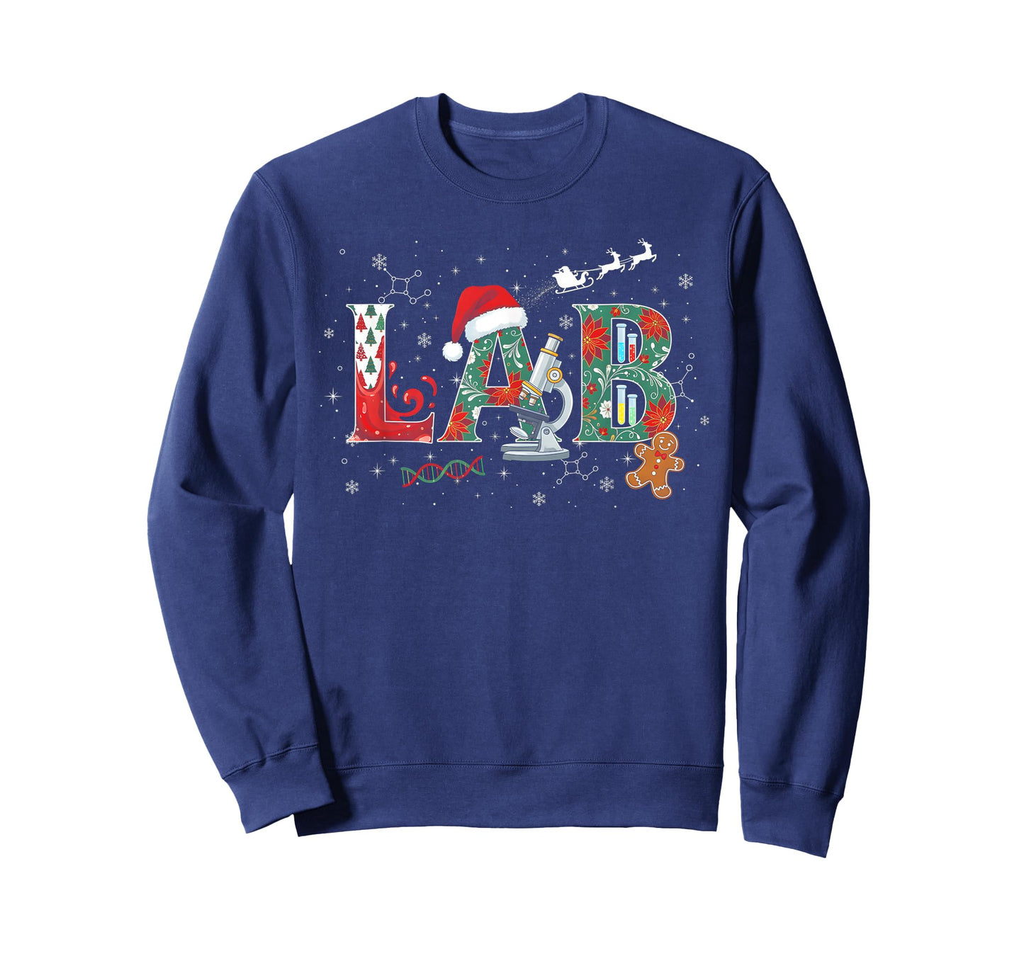 Lab Christmas Laboratory Technician Science Xmas Scientist T-Shirt
