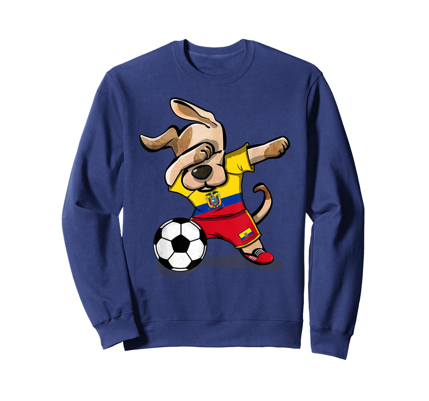 Dabbing Dog Ecuador Soccer Fans Jersey Ecuadorian Football T-Shirt