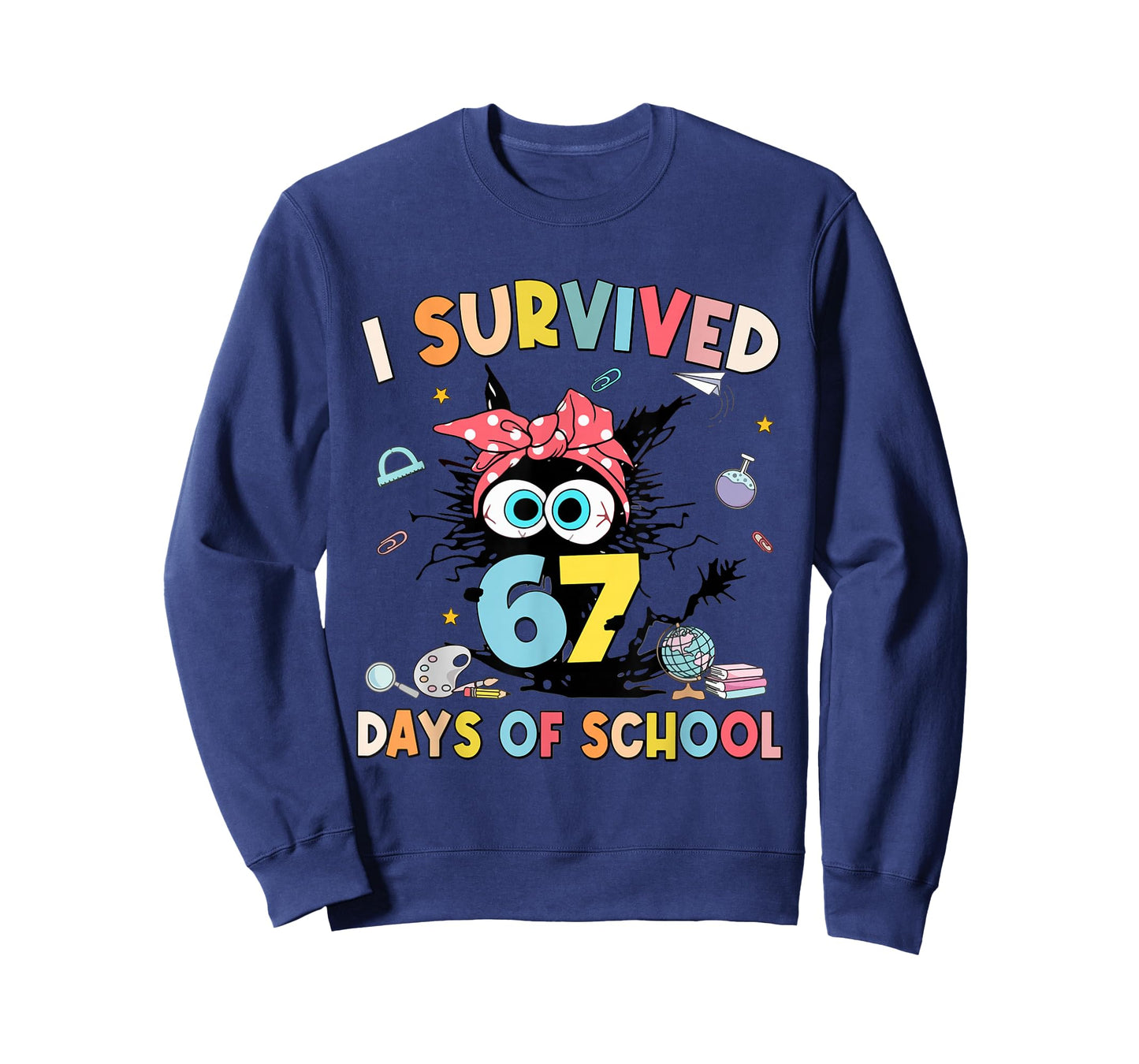I Survived 67 Days of School Teachers Students Six Seven 90s T-Shirt