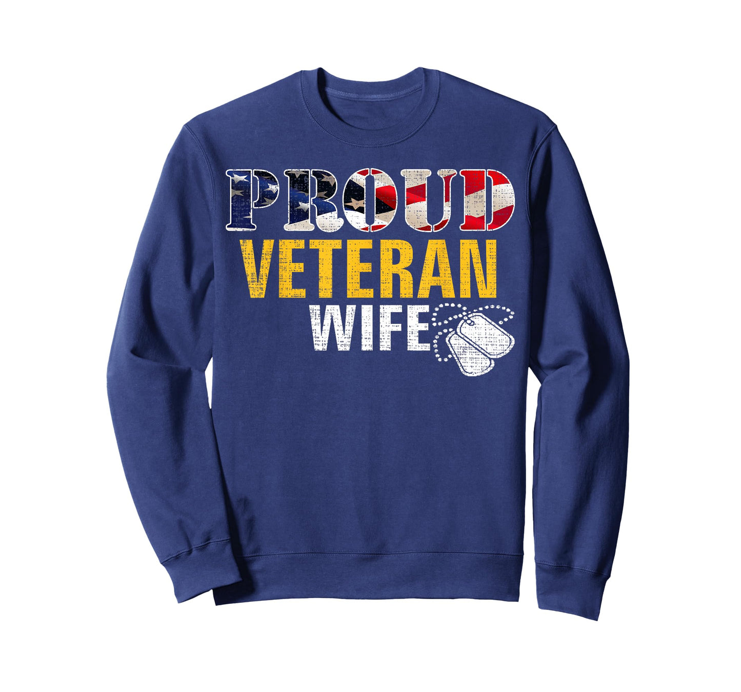 Vintage Proud Veteran Wife With American Flag Military Gift T-Shirt