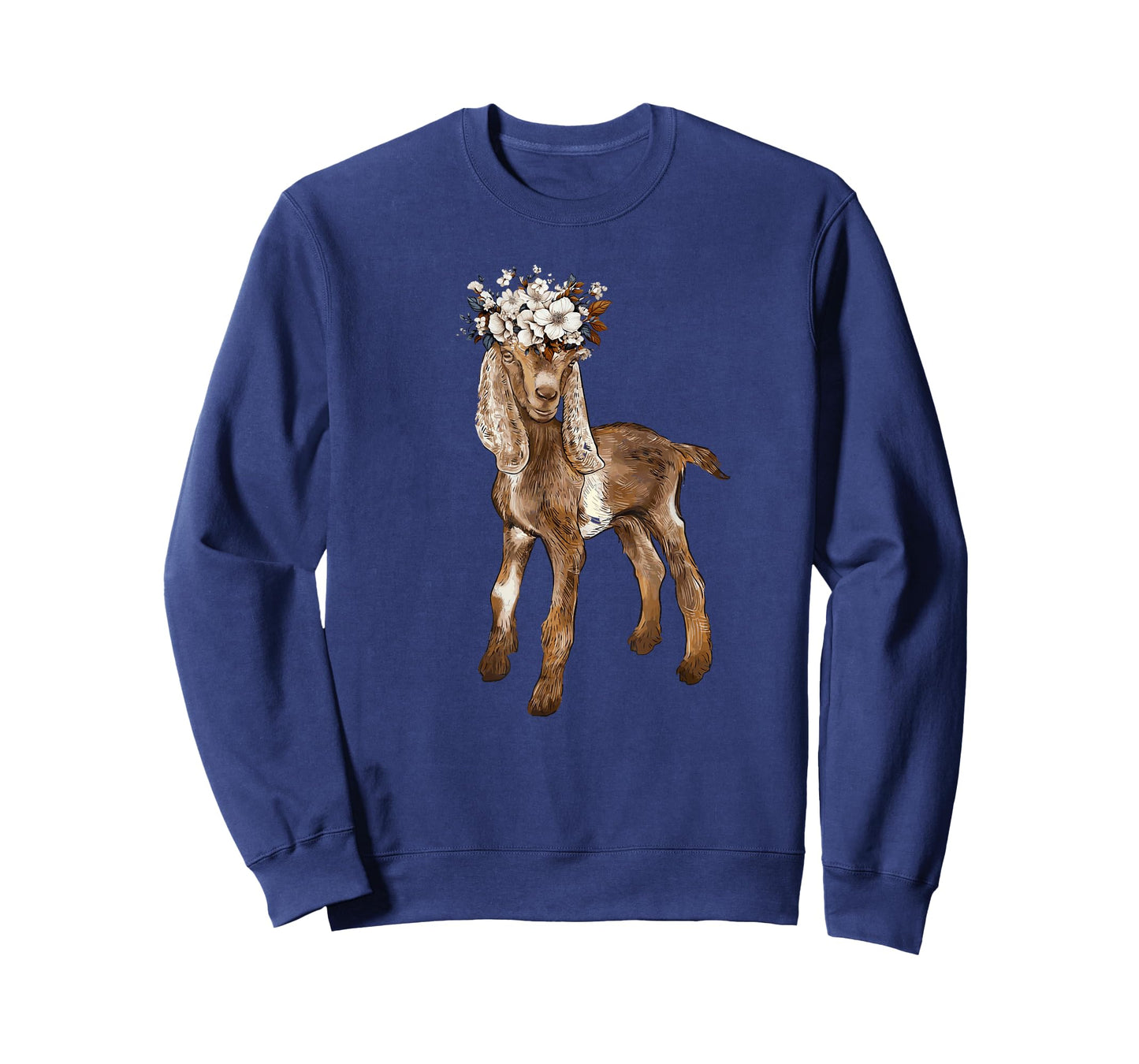 cute nubian Baby Goat with flower, nubian goat mom T-Shirt