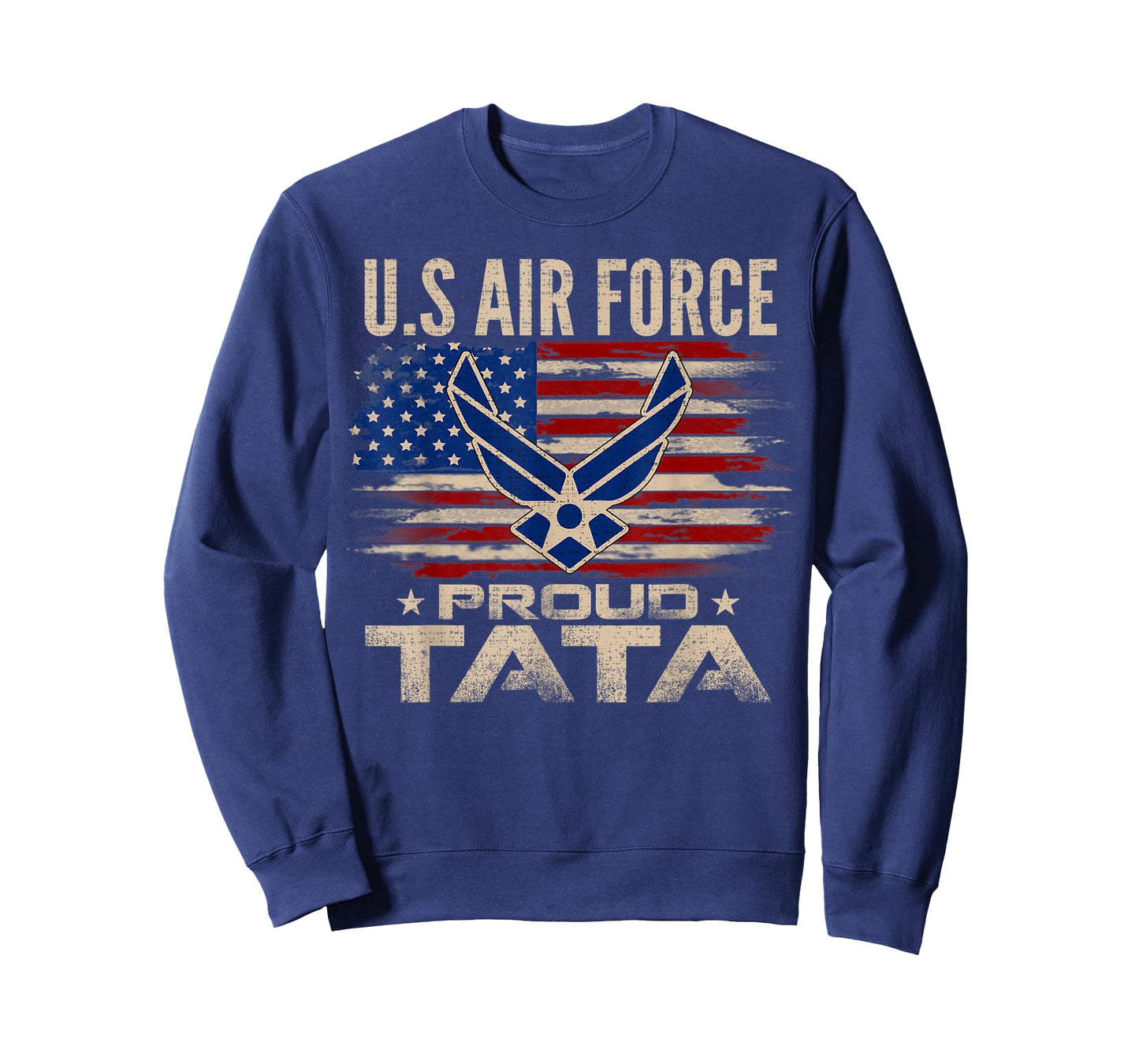 Vintage U.S Air Force Proud Tata With American Flag Women Kids Men T-Shirt