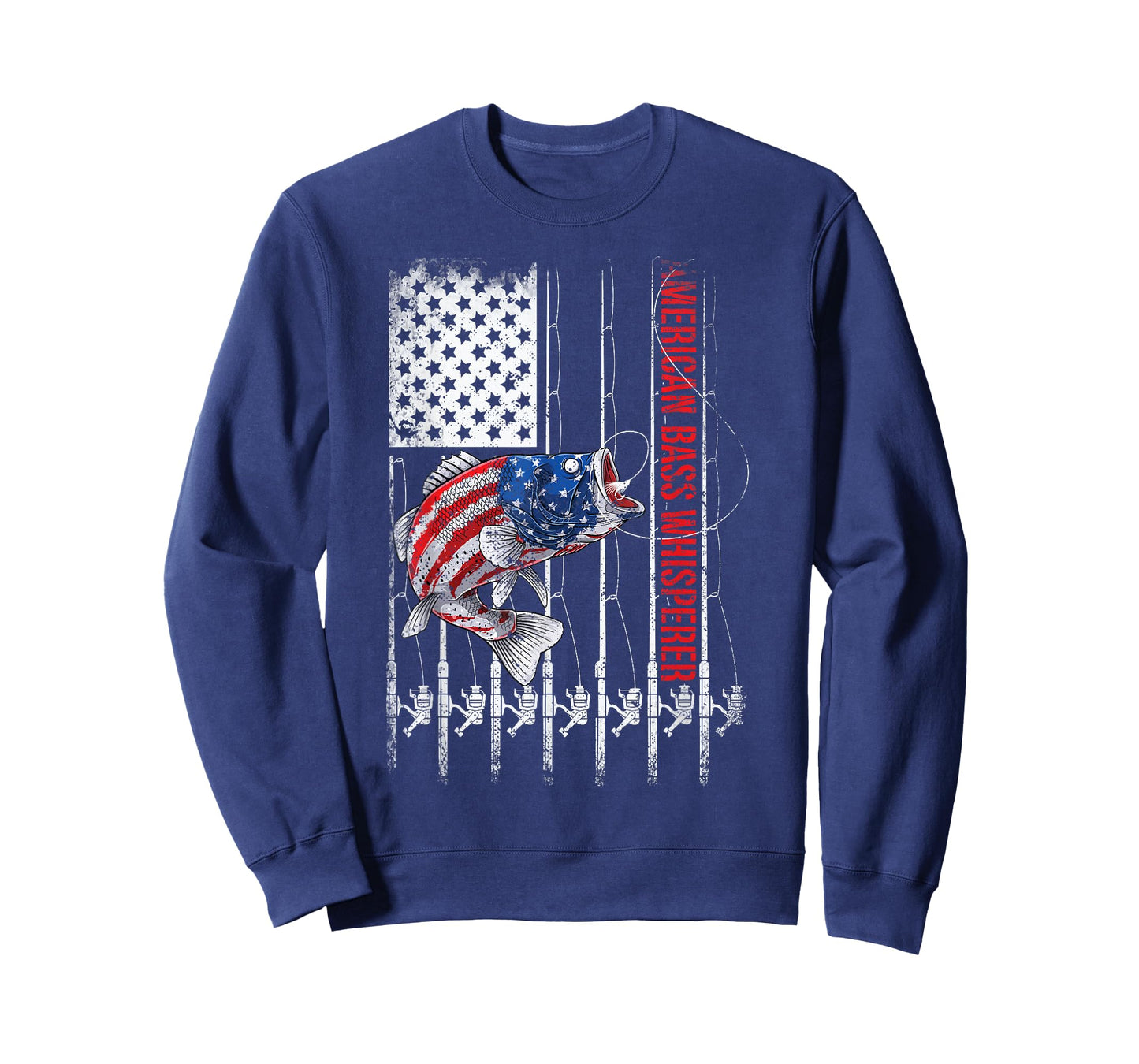 American Flag Bass Whisperer Fisherman T-Shirt