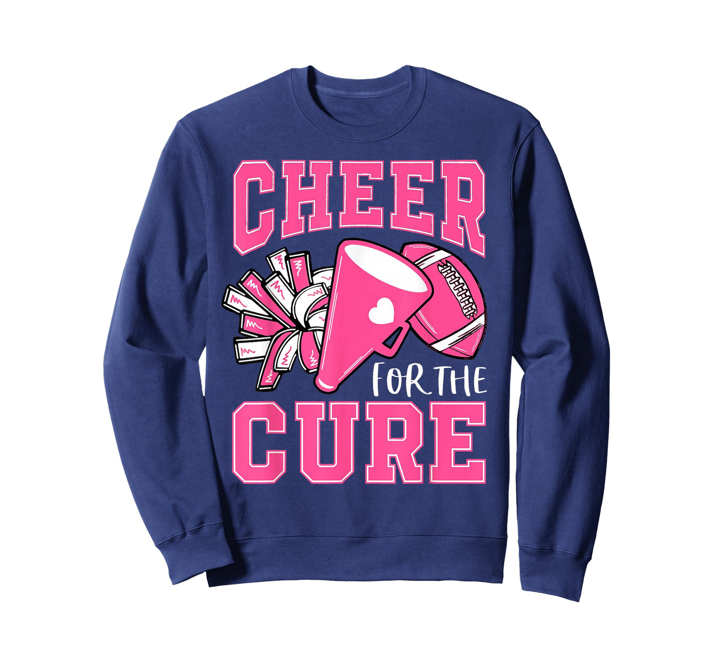 Cheer For The Cure Breast Cancer Awareness Cheerleader Funny T-Shirt