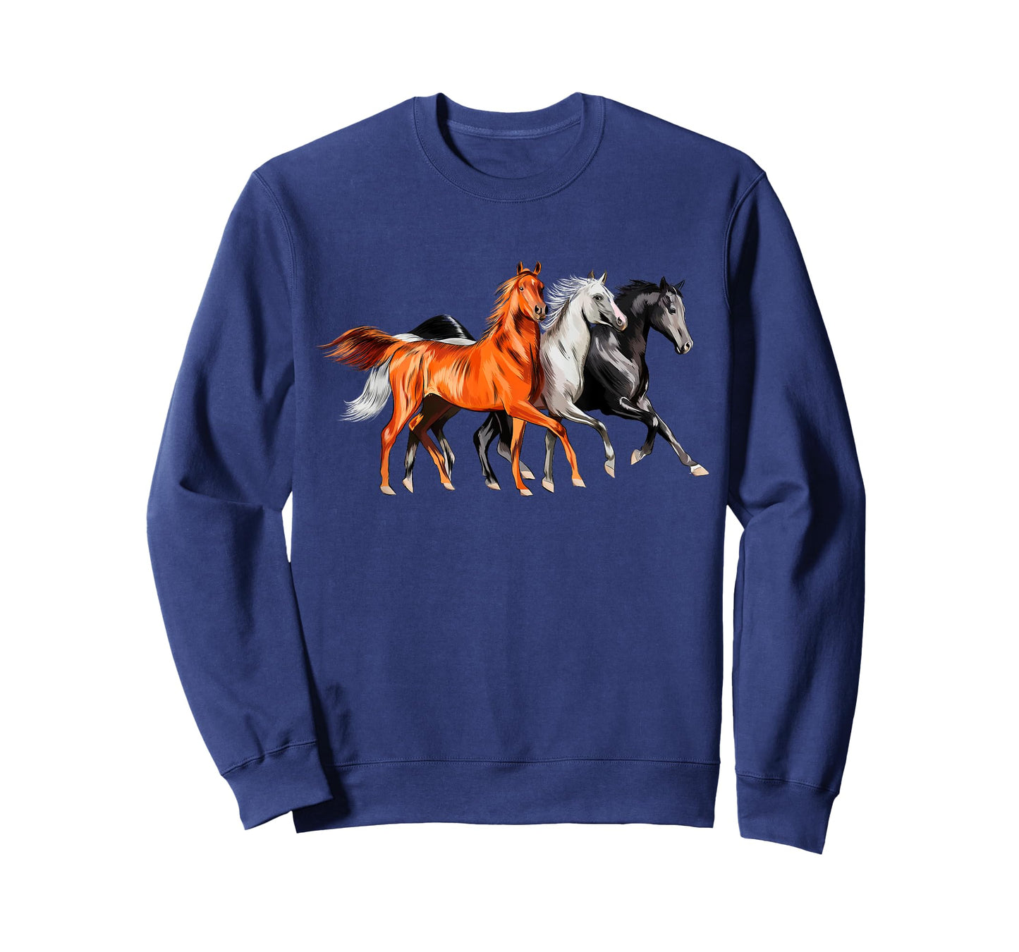 Cool 3 Wild Horses Running Around Vintage Novelty T-Shirt