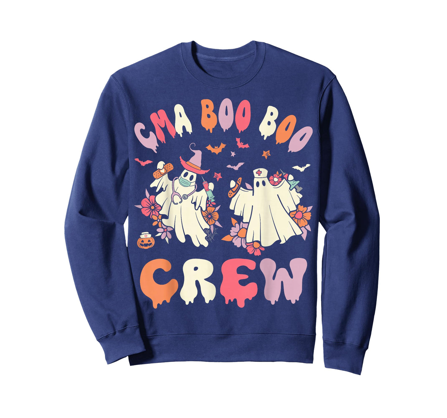CMA Boo Crew Retro Halloween Ghost Nurse T-Shirt
