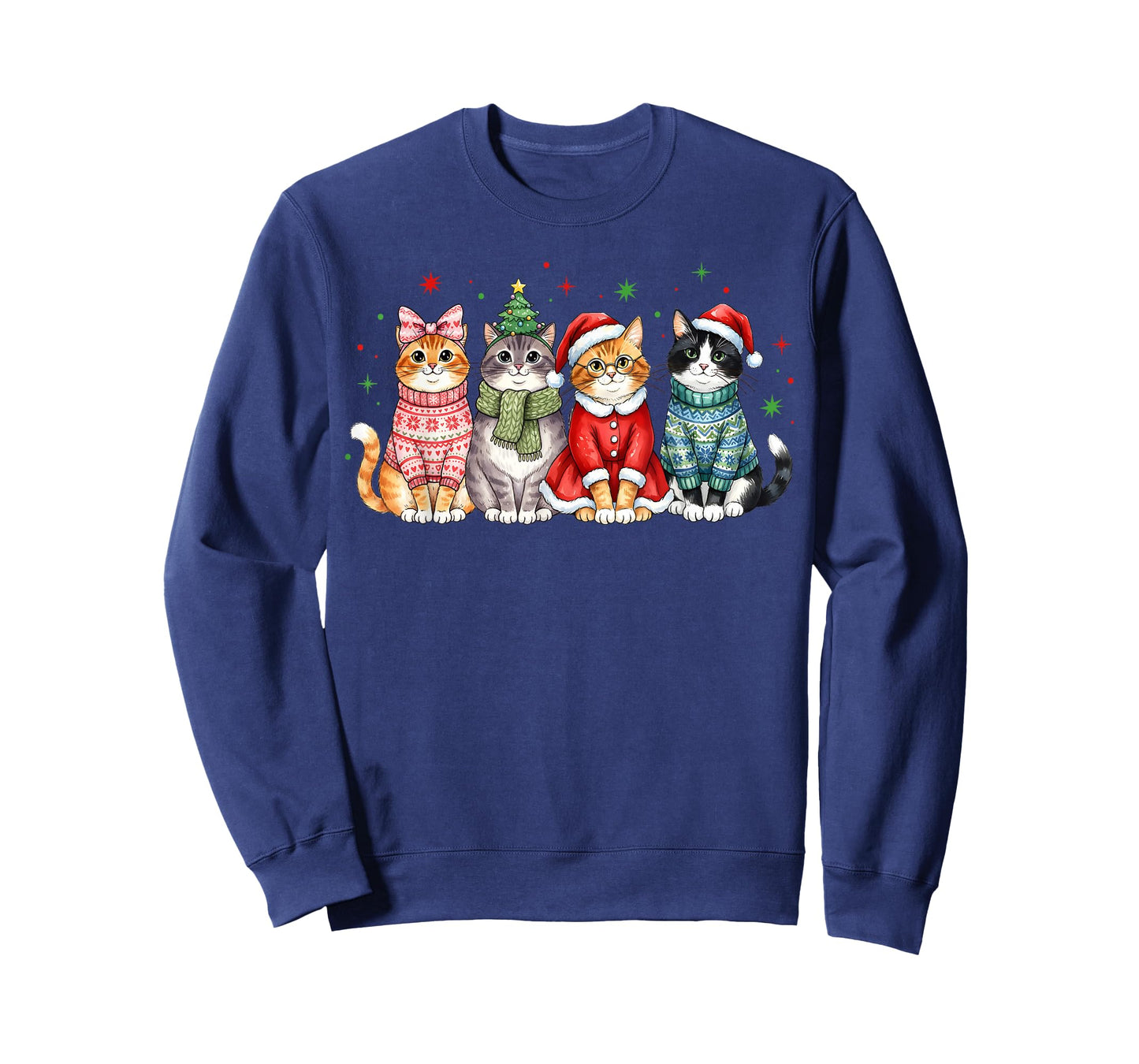 Funny Cat Christmas Xmas Holiday Santa Design Girls Boys T-Shirt