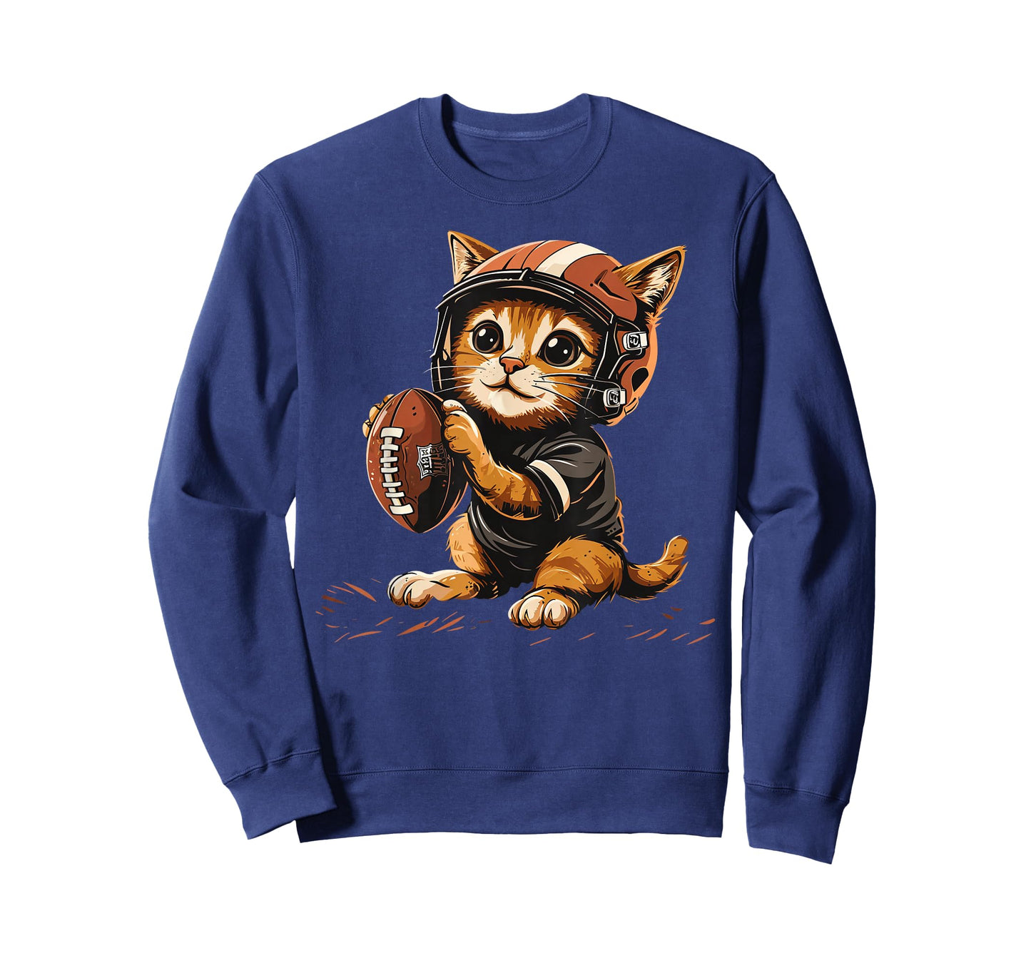 Cute Football Cat on Football player T-Shirt for Men Women Kids