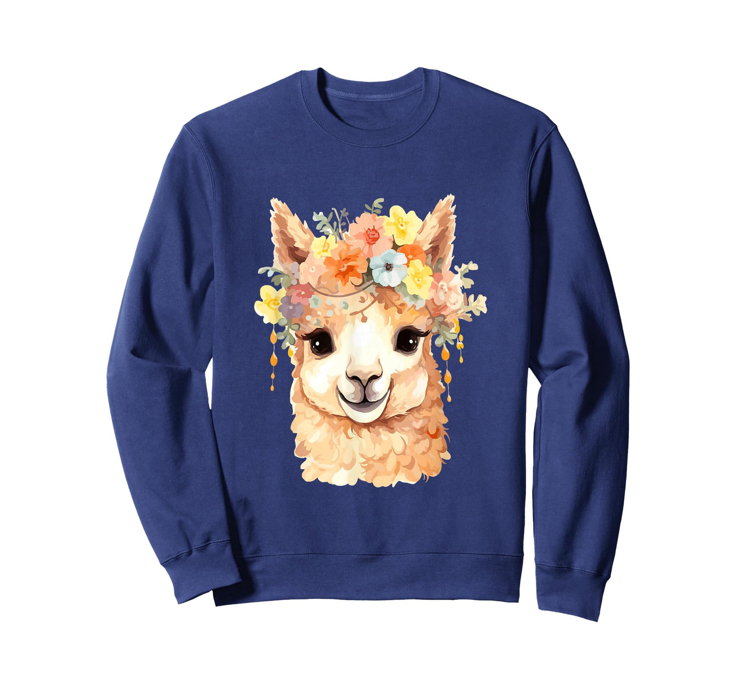 Alpaca with flowers, cute alpaca and llama T-Shirt