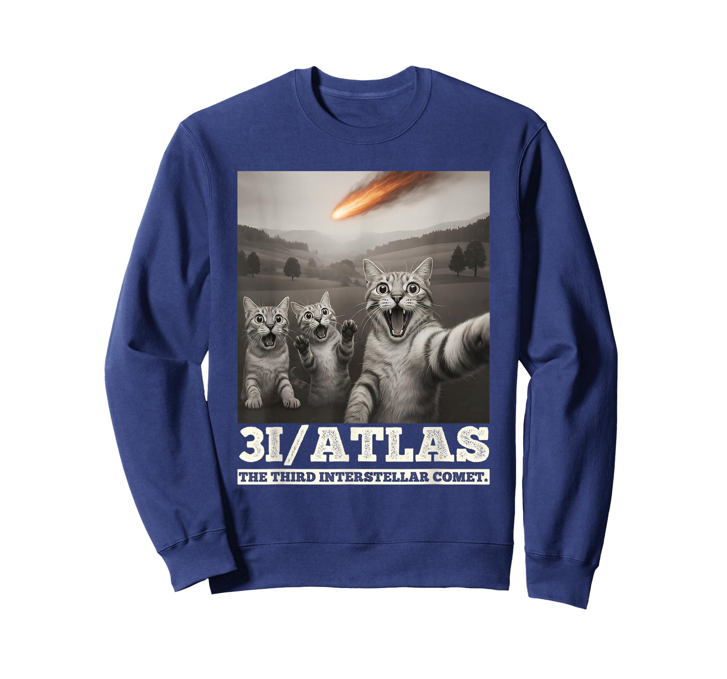 Funny Cats Selfie with Interstellar Comet 3i/Atlas C/2025 N1 T-Shirt