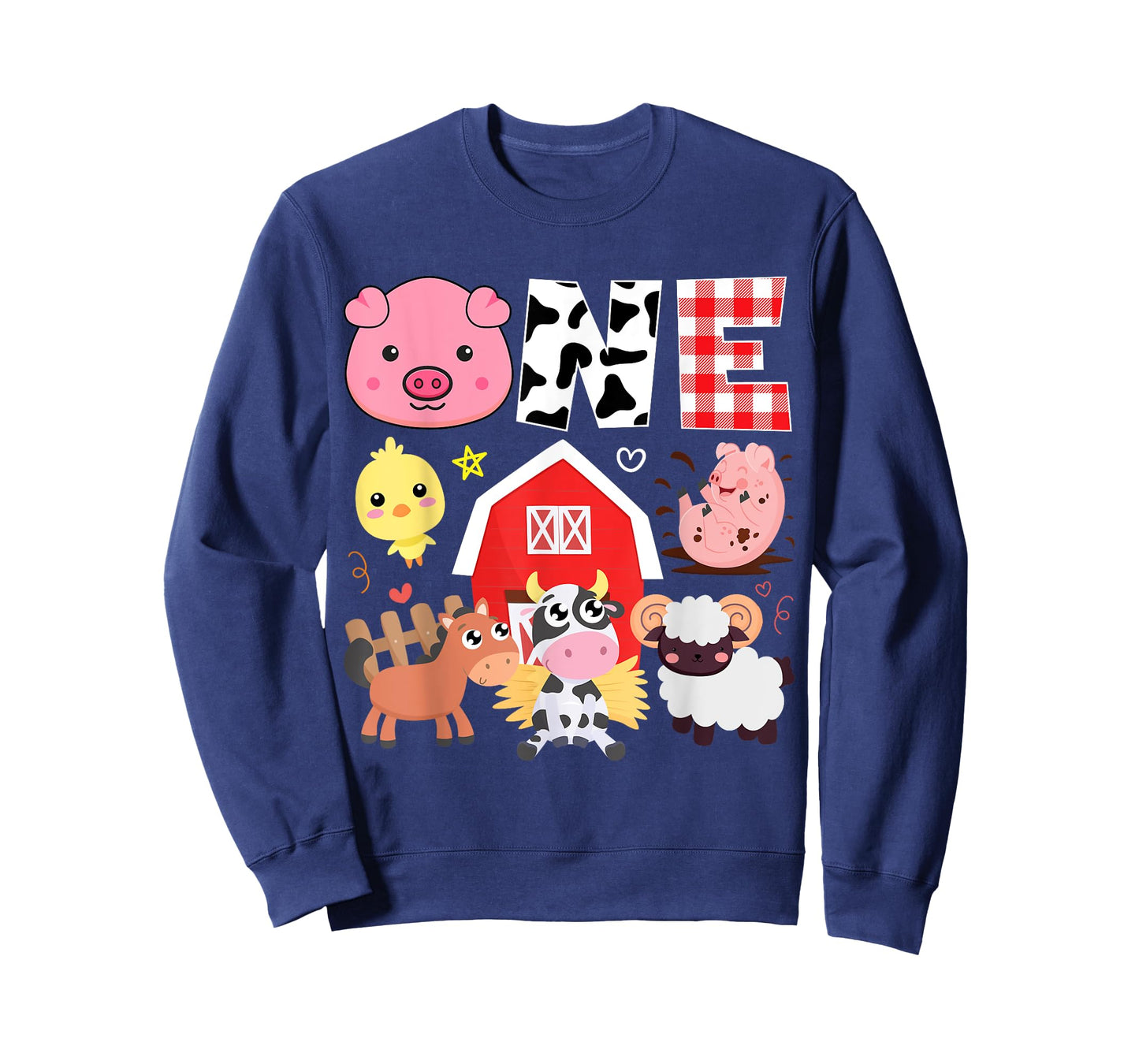 1st Birthday One Year Old Farm Theme Animals Birthday Party T-Shirt