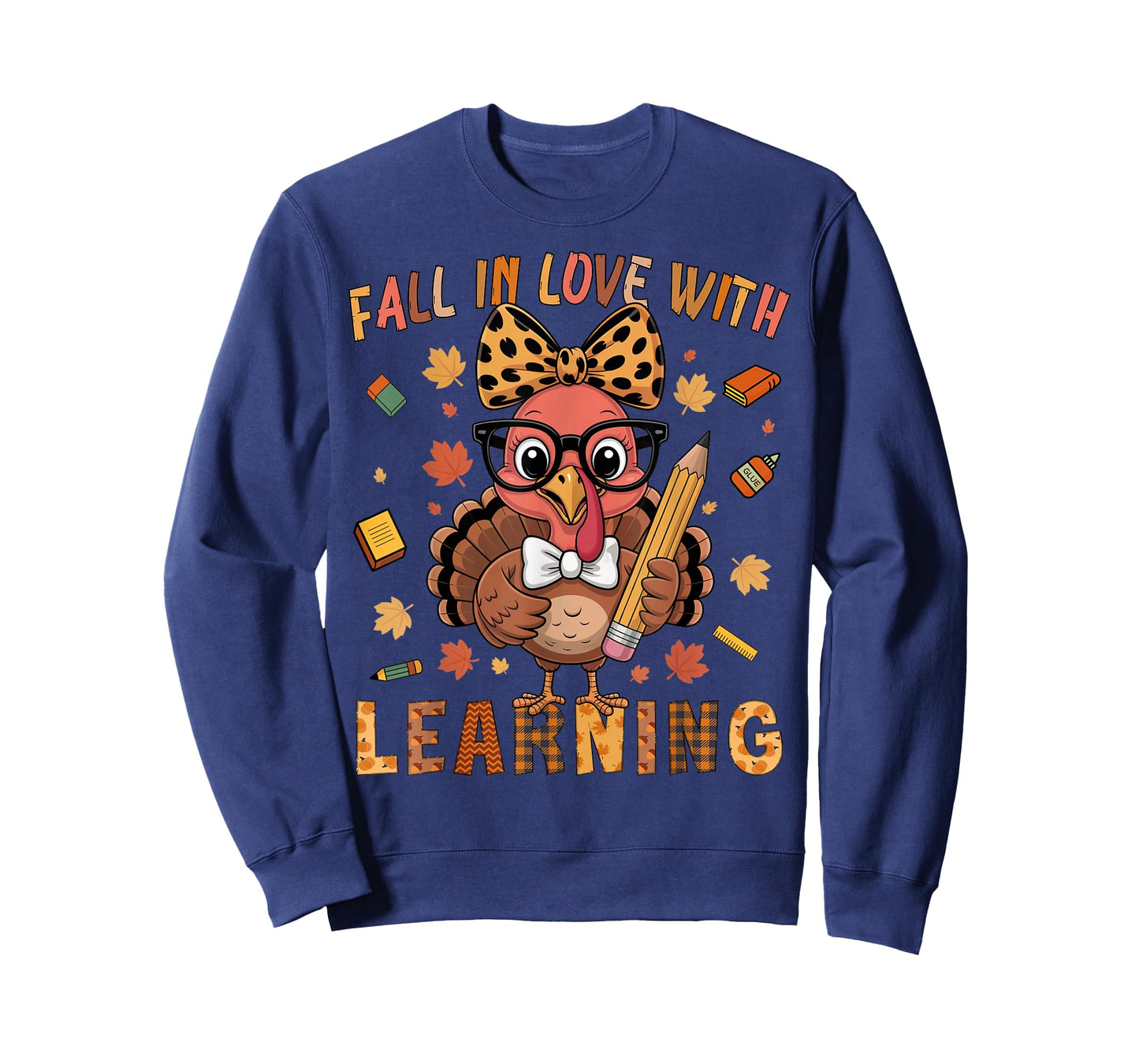 Thanksgiving Turkey Teacher Shirt Fall in Love with Learning T-Shirt