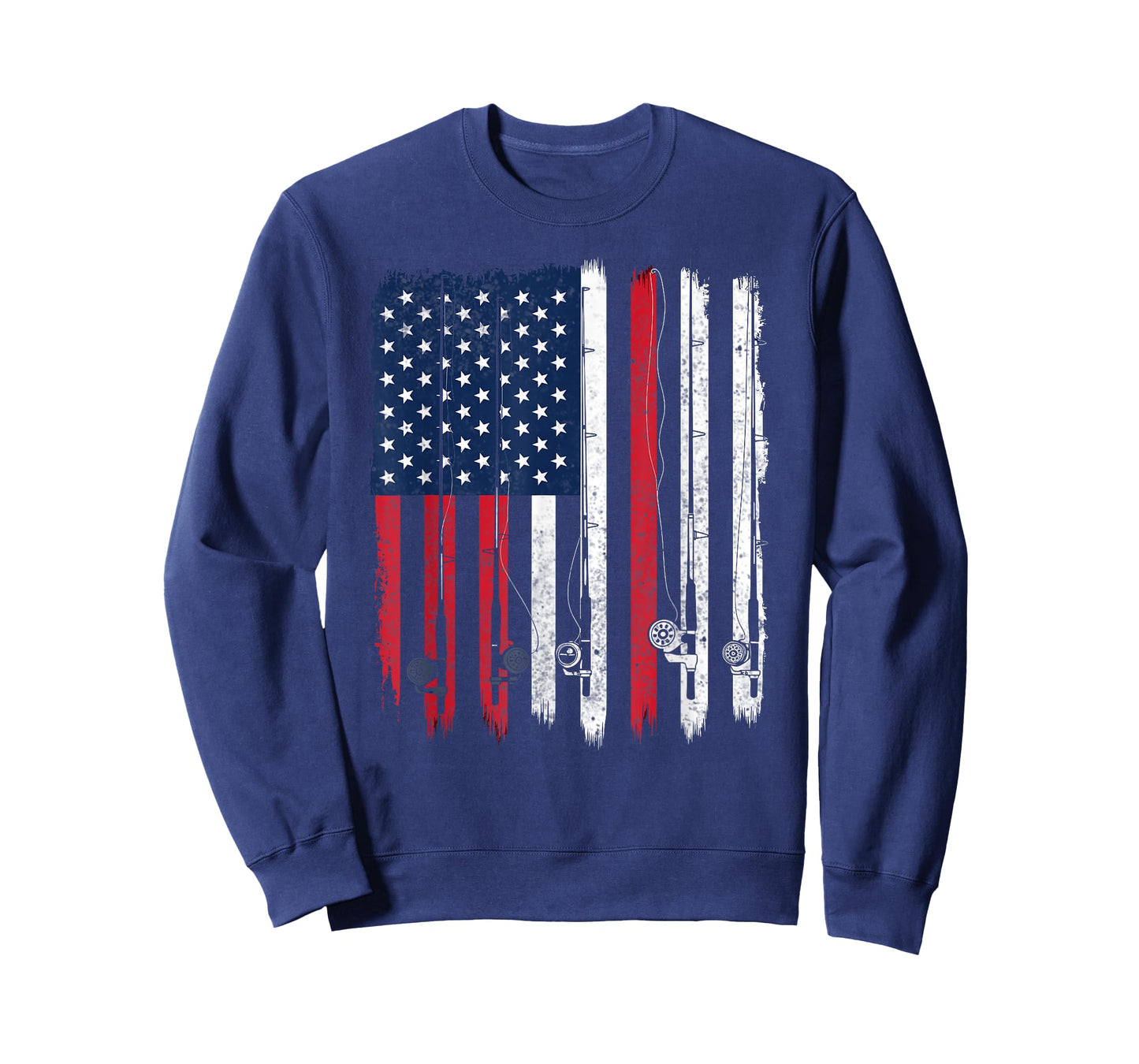 American Flag Fishing Rod Fishing T-Shirt