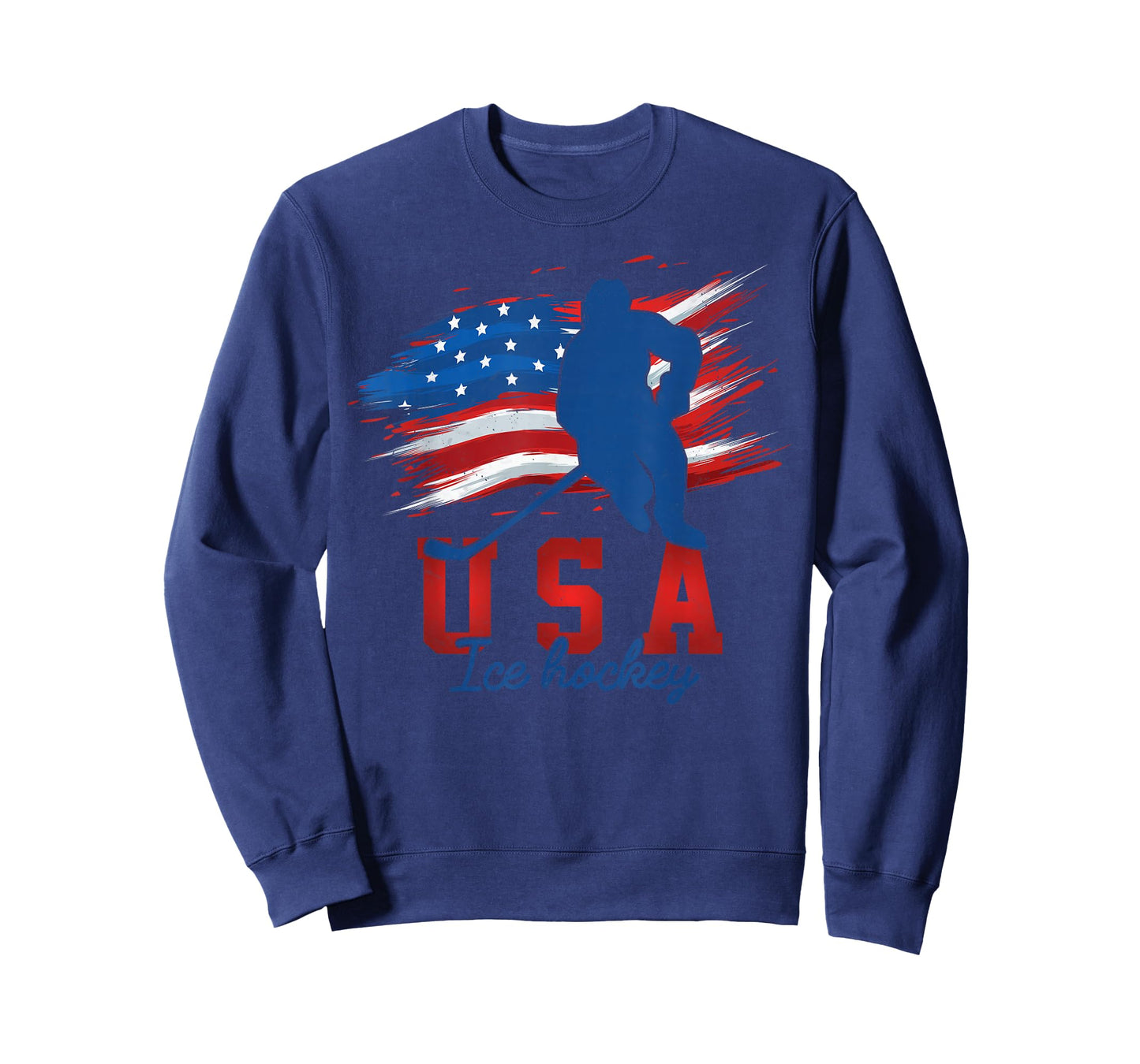 American Flag Ice Hockey 4th of July USA Support Team T-Shirt