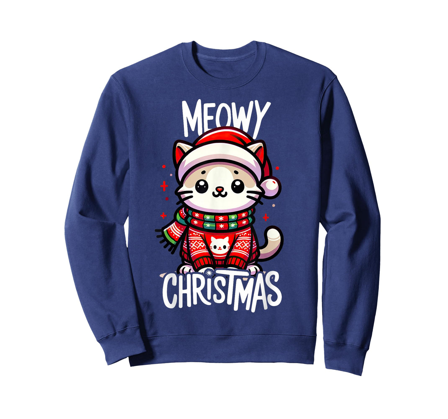 Meowy Christmas Cat Lover Funny Festive Holidays Cute Kitten T-Shirt