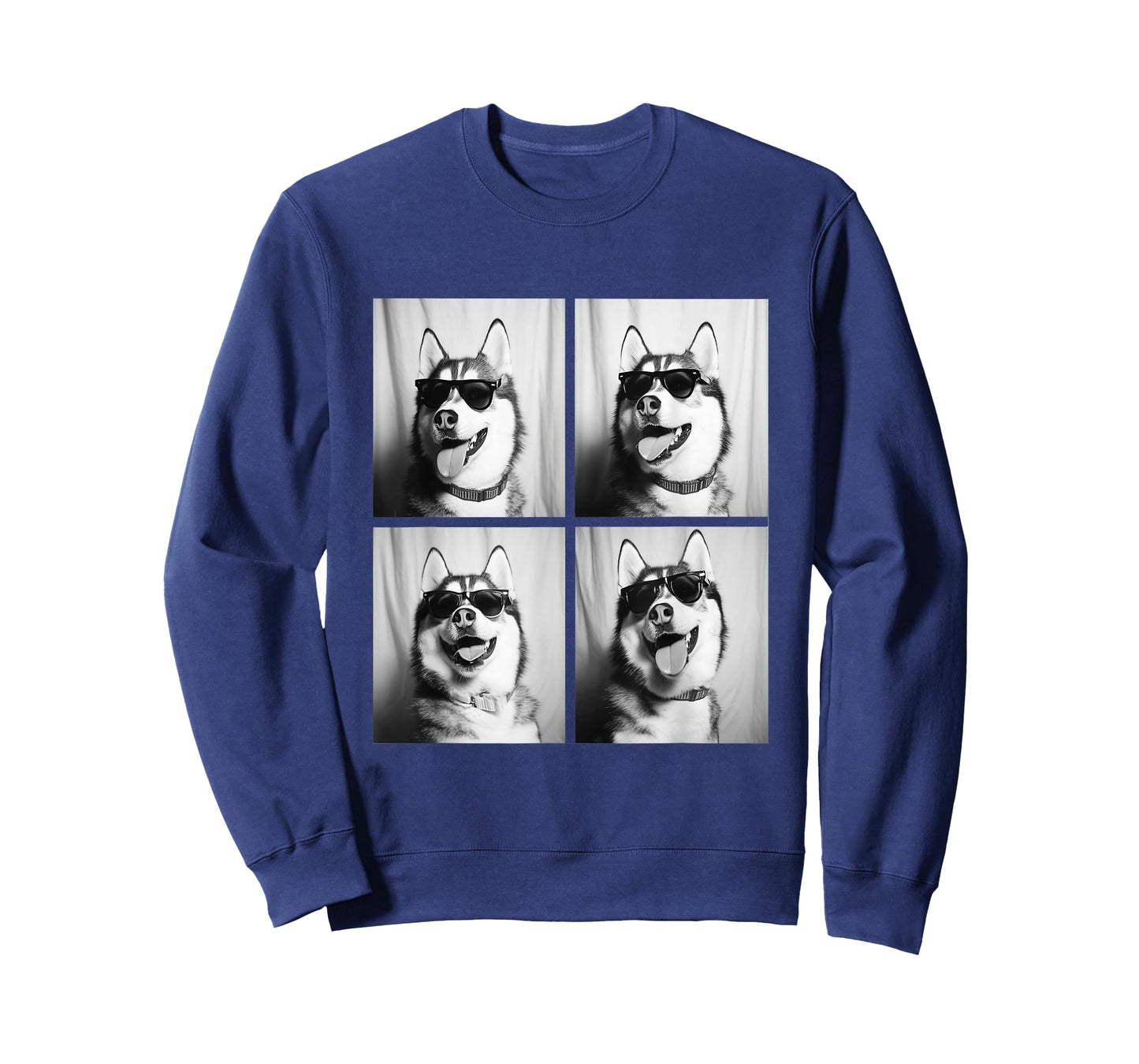 Funny Siberian Husky Dogs with Sunglasses Photos Pets Meme T-Shirt