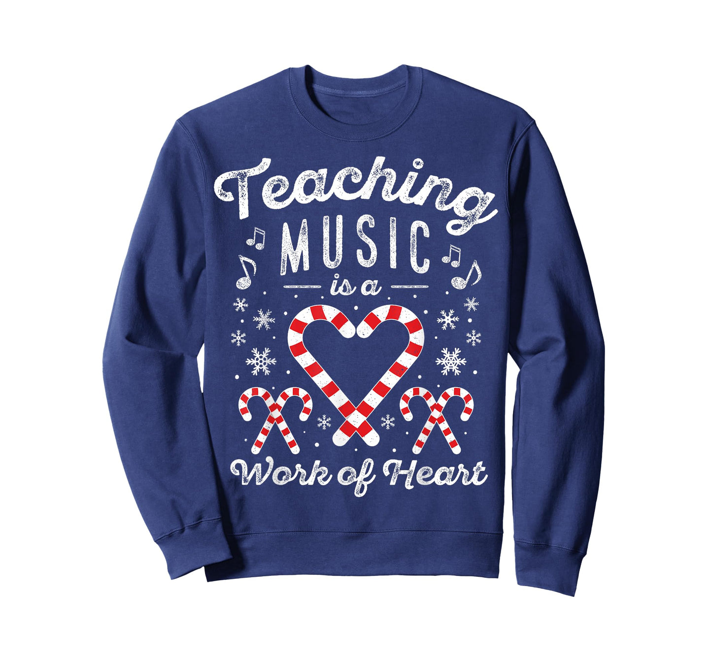 Christmas Candy Cane Work of Heart Choir Band Music Teacher T-Shirt