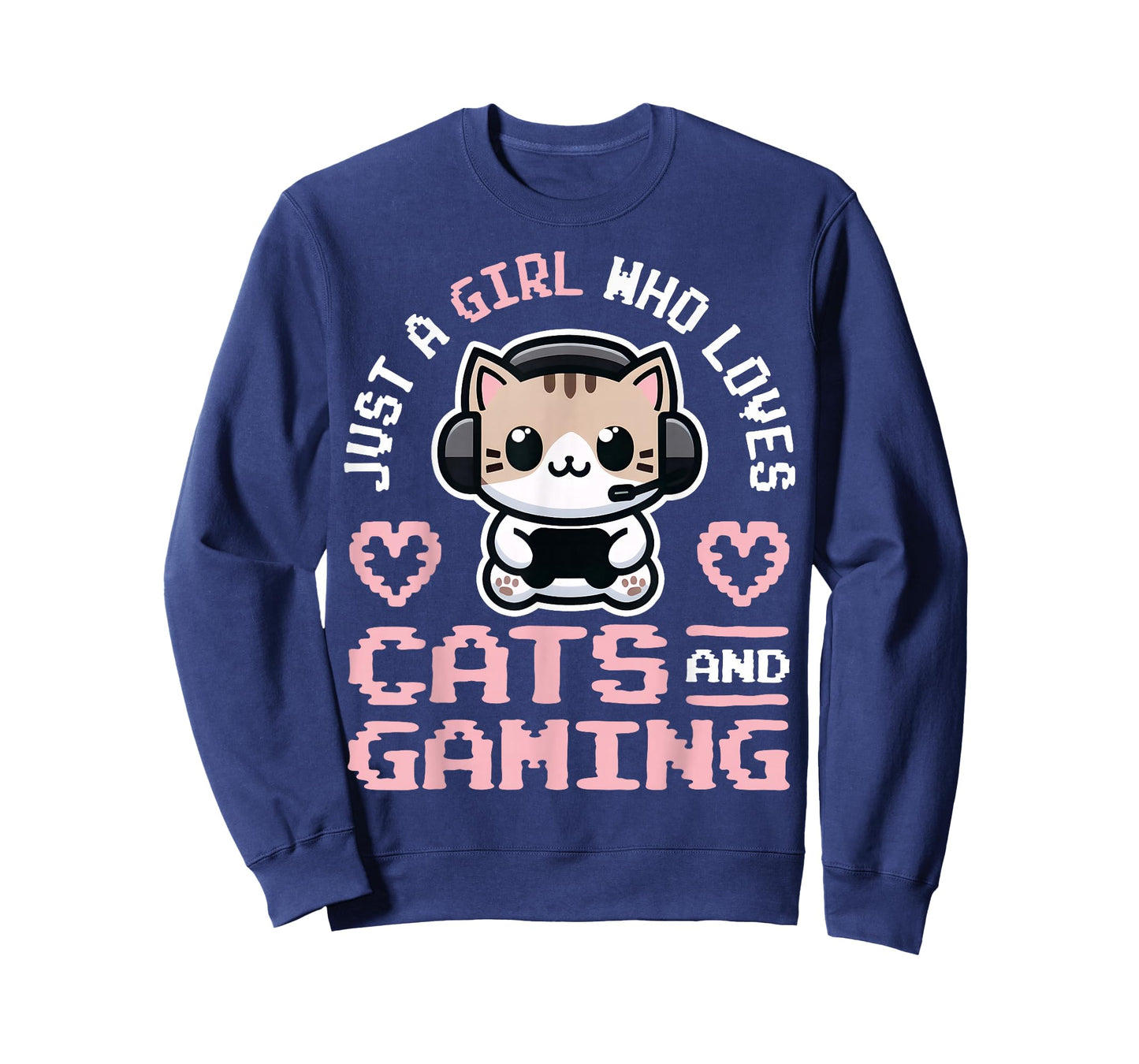 Girl Gaming and Cats Female Gamer T-Shirt