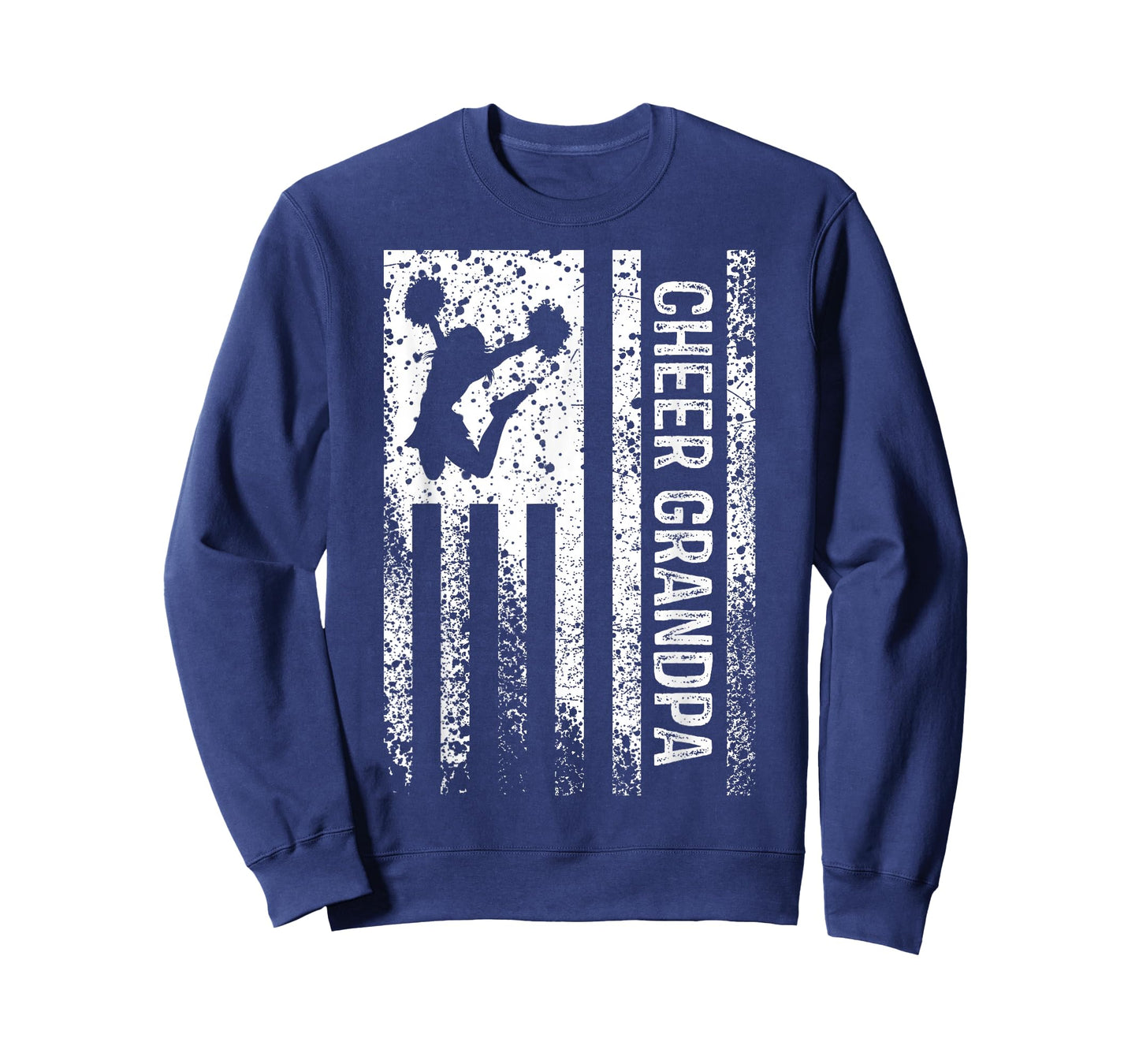 Cheer Grandpa Vintage American Flag Cheerleader Squad T-Shirt