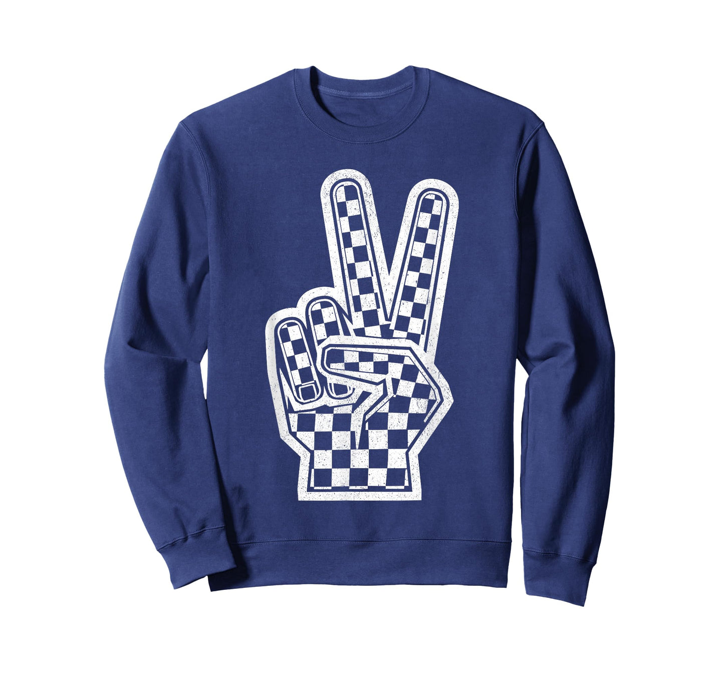Checkered Peace Sign Shirt Vintage Racing Flag Kids Boy Girl T-Shirt