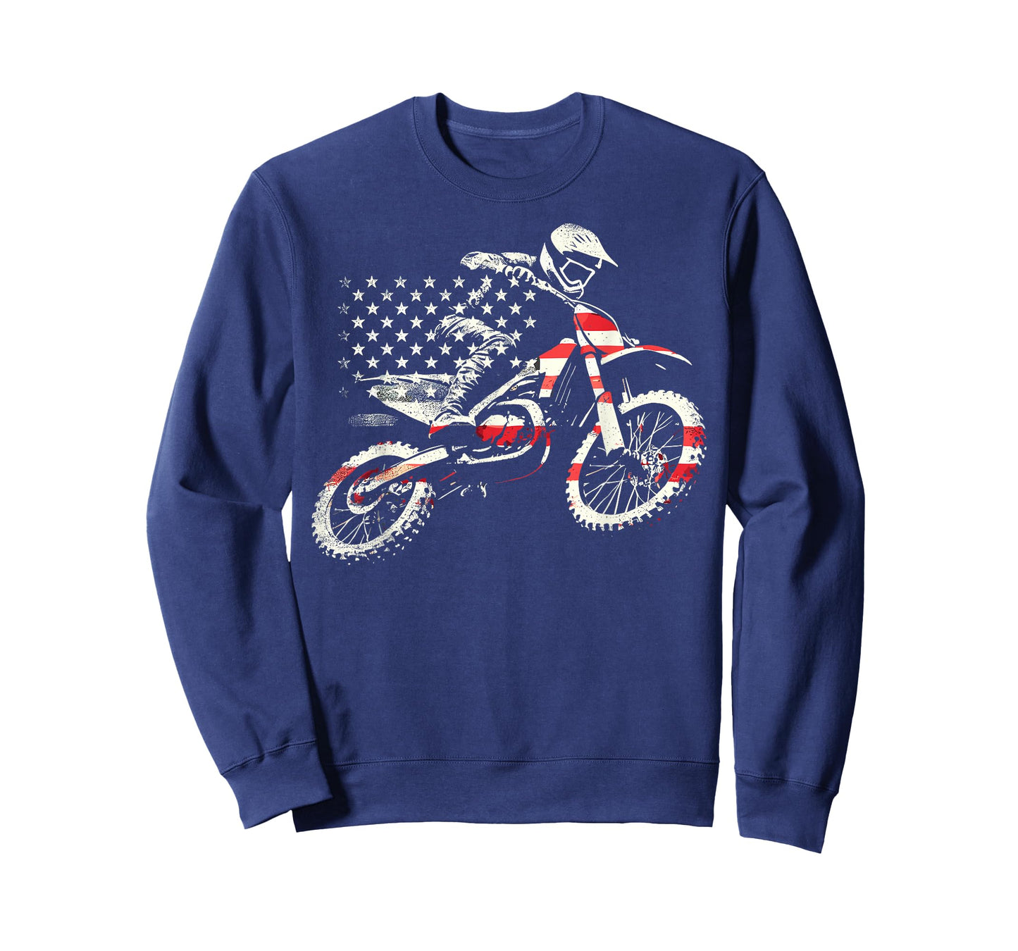Dirt Bike Retro American Flag Motocross Enduro T-Shirt
