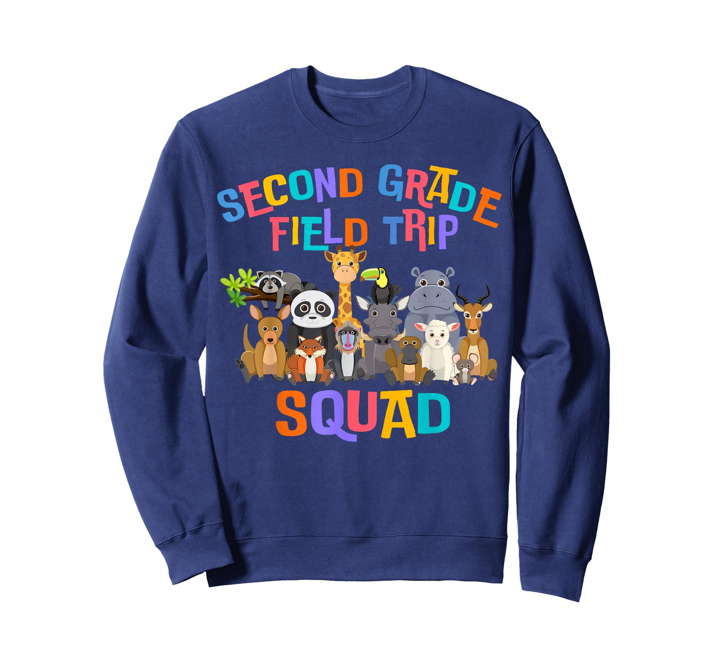 2nd Second Grade Field Day Trip Squad 2025 Funny Zoo Animal T-Shirt