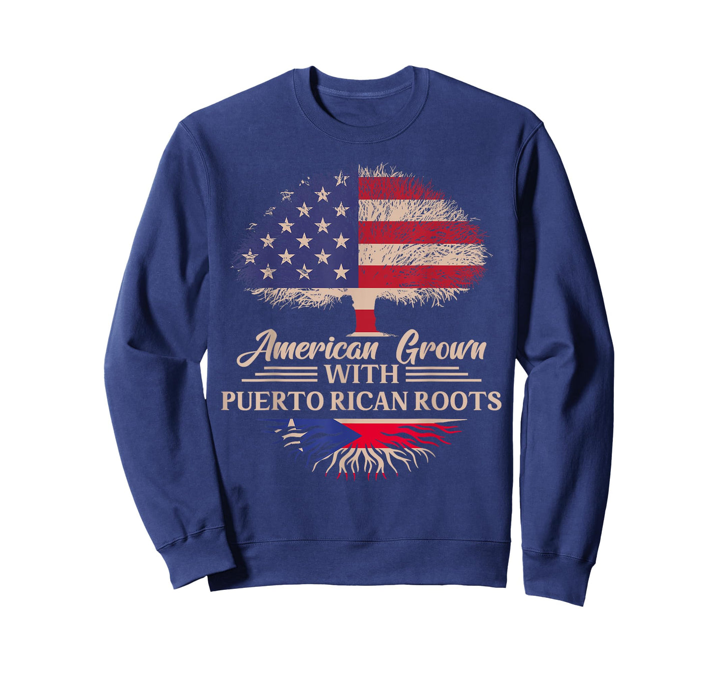 American Grown With Puerto Rican Roots Half American Flag T-Shirt