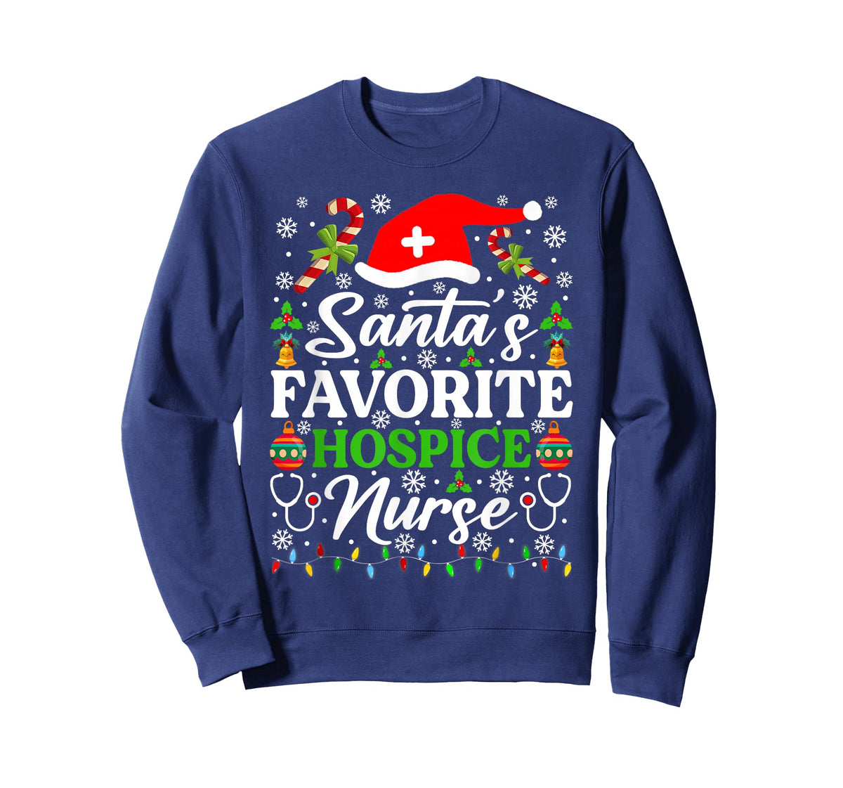Santa's Favorite Hospice Nurse Shirt Funny Christmas Pajama T-Shirt