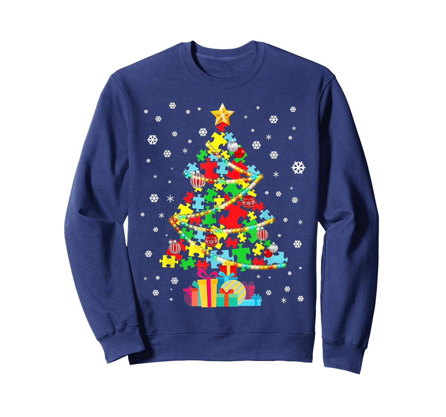 Autism Tree Christmas Pajama Autism Awareness Holiday T-Shirt