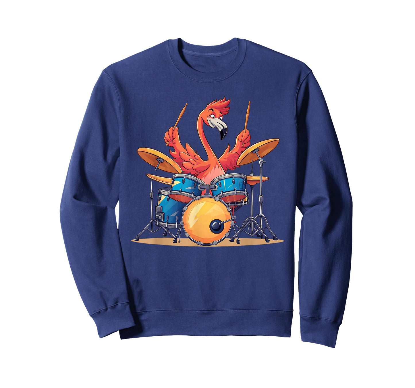 Cute Flamingo Playing Drums Flamingos Drummer Music T-Shirt