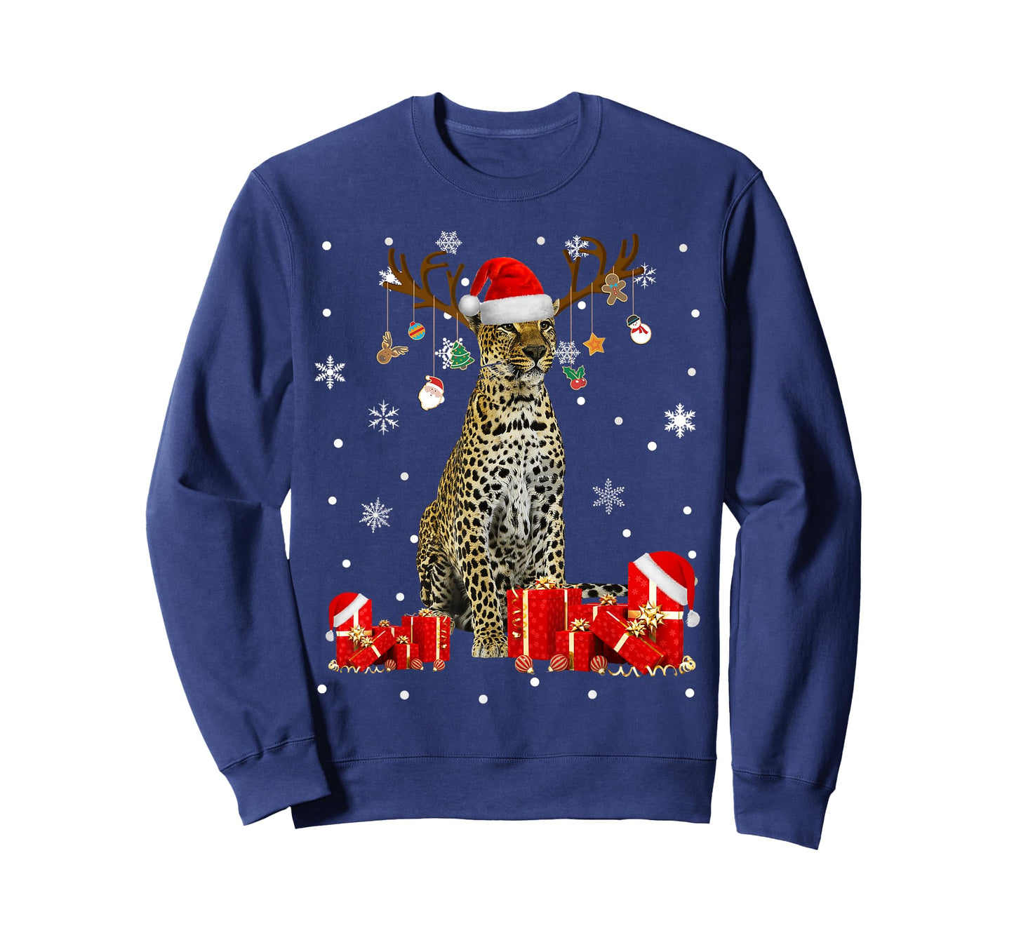 Christmas Cheetah Funny Santa Reindeer Cheetah Lover Gifts T-Shirt