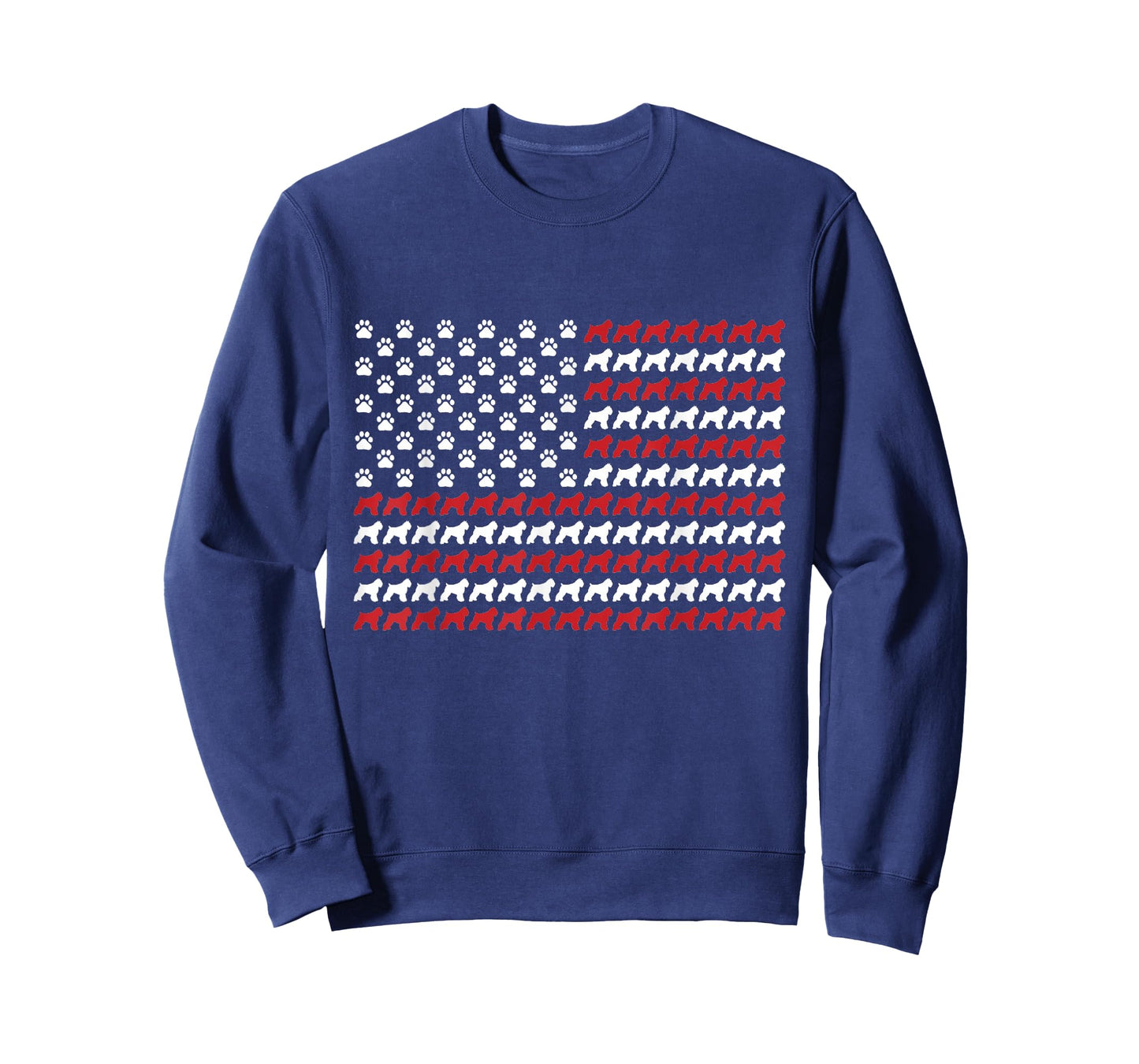 Bouvier des Flandres 4th of July Dog Paw Print T-Shirt