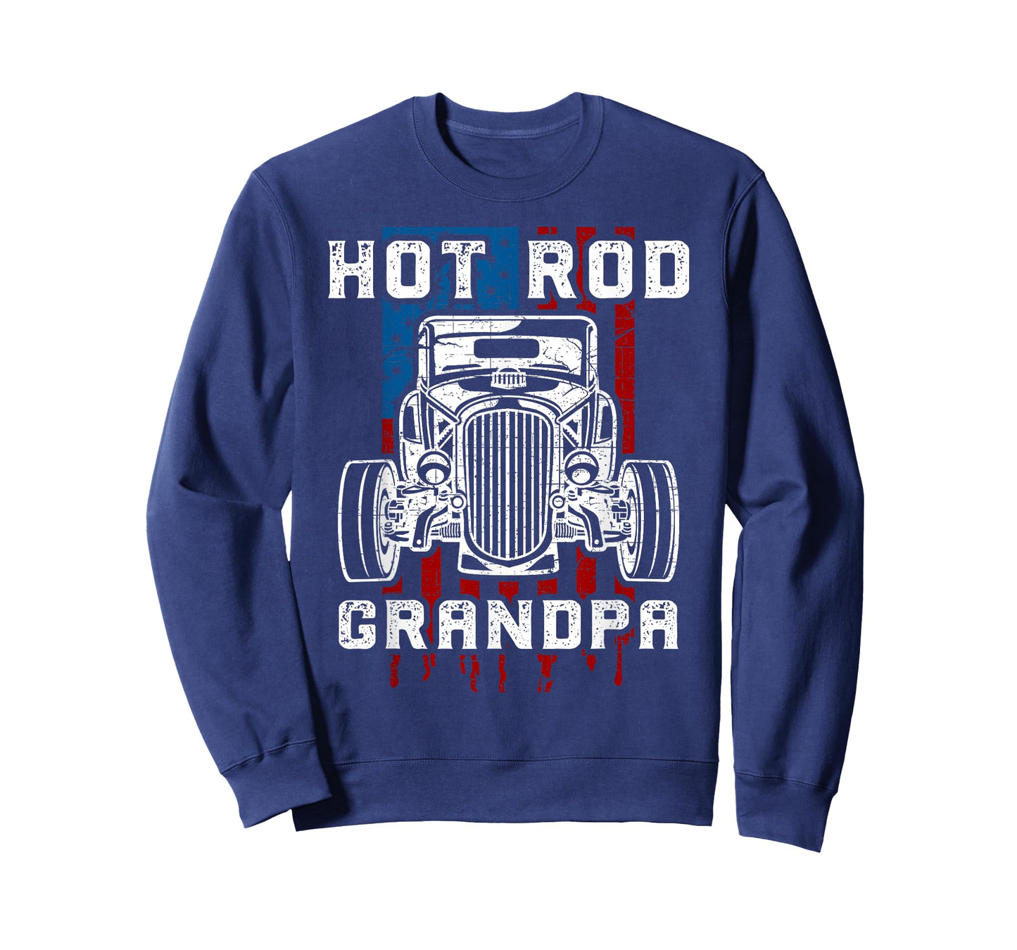 Hot Rod Grandpa Shirt Vintage Car American Flag Tee Women Men T-Shirt