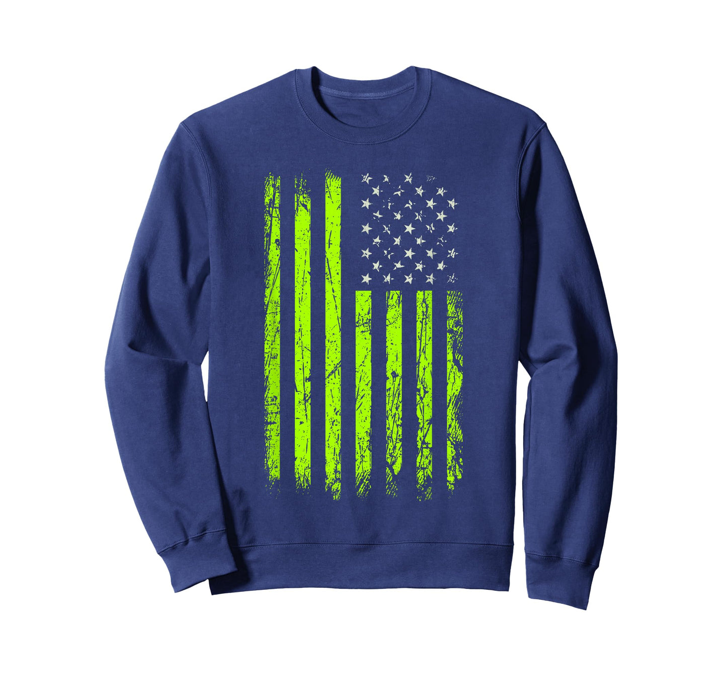 Green Stars & Stripes.American USA Flag Green Color Graphic T-Shirt