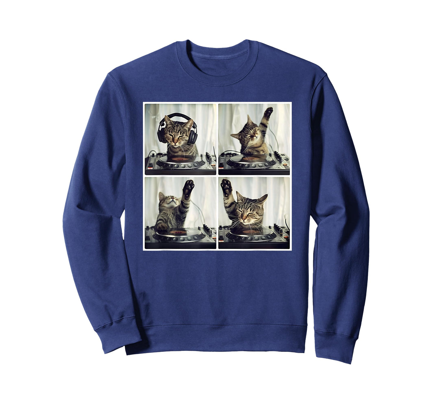 EDM DJ Cat Animal On Decks House Music Cat DJ T-Shirt