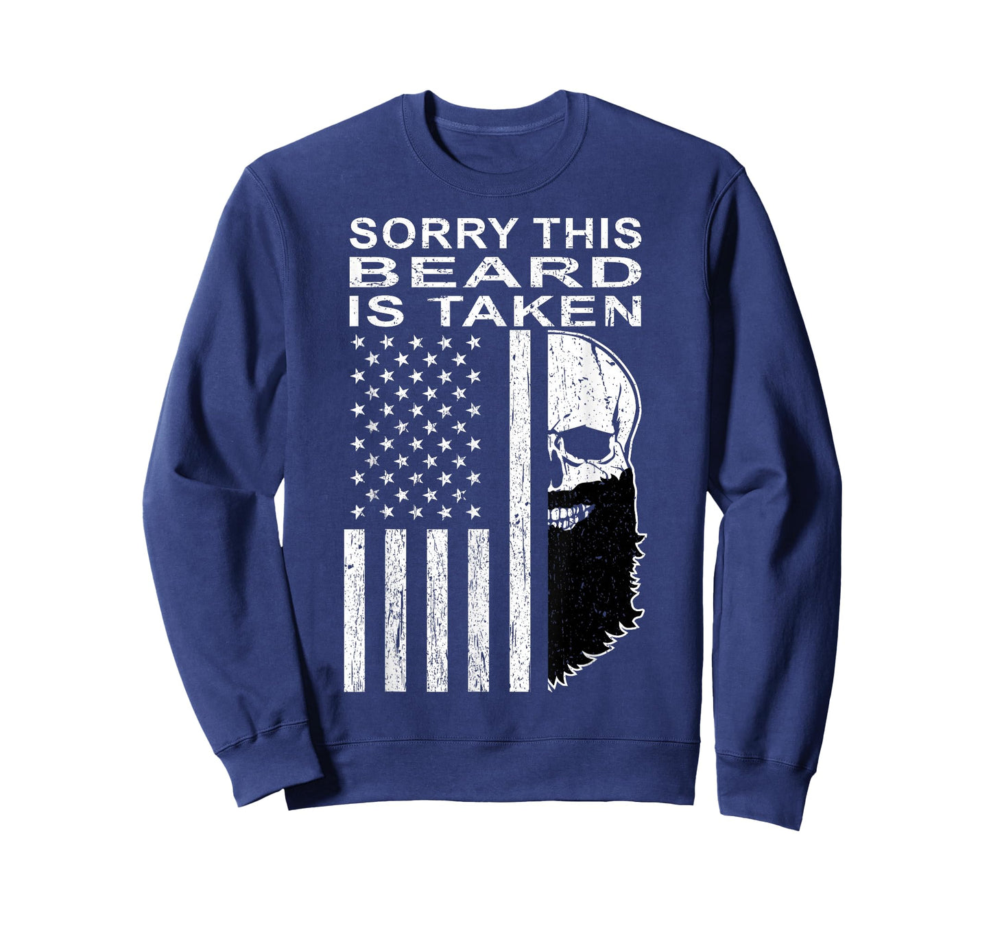 Sorry This Beard is Taken American Flag Skull Bearded Gifts T-Shirt