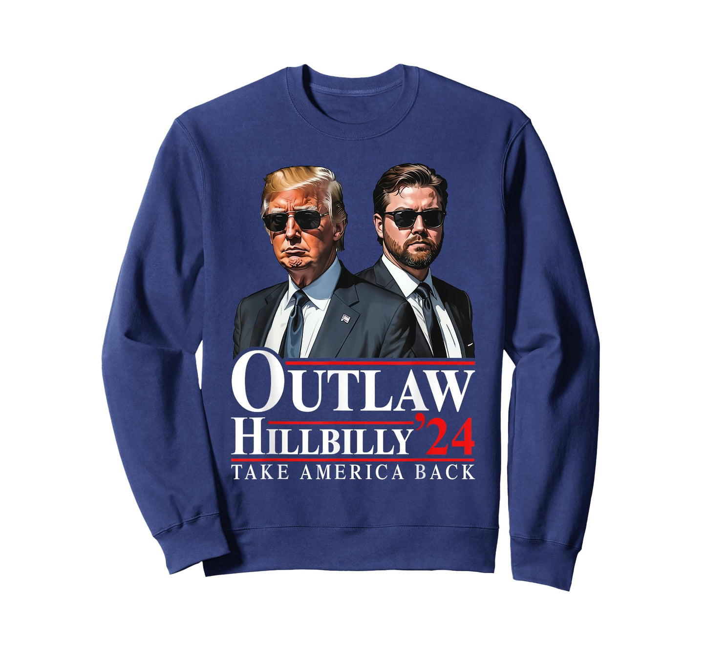 Trump Vance 2024 Outlaw Hillbilly US Flag Vintage Elections T-Shirt