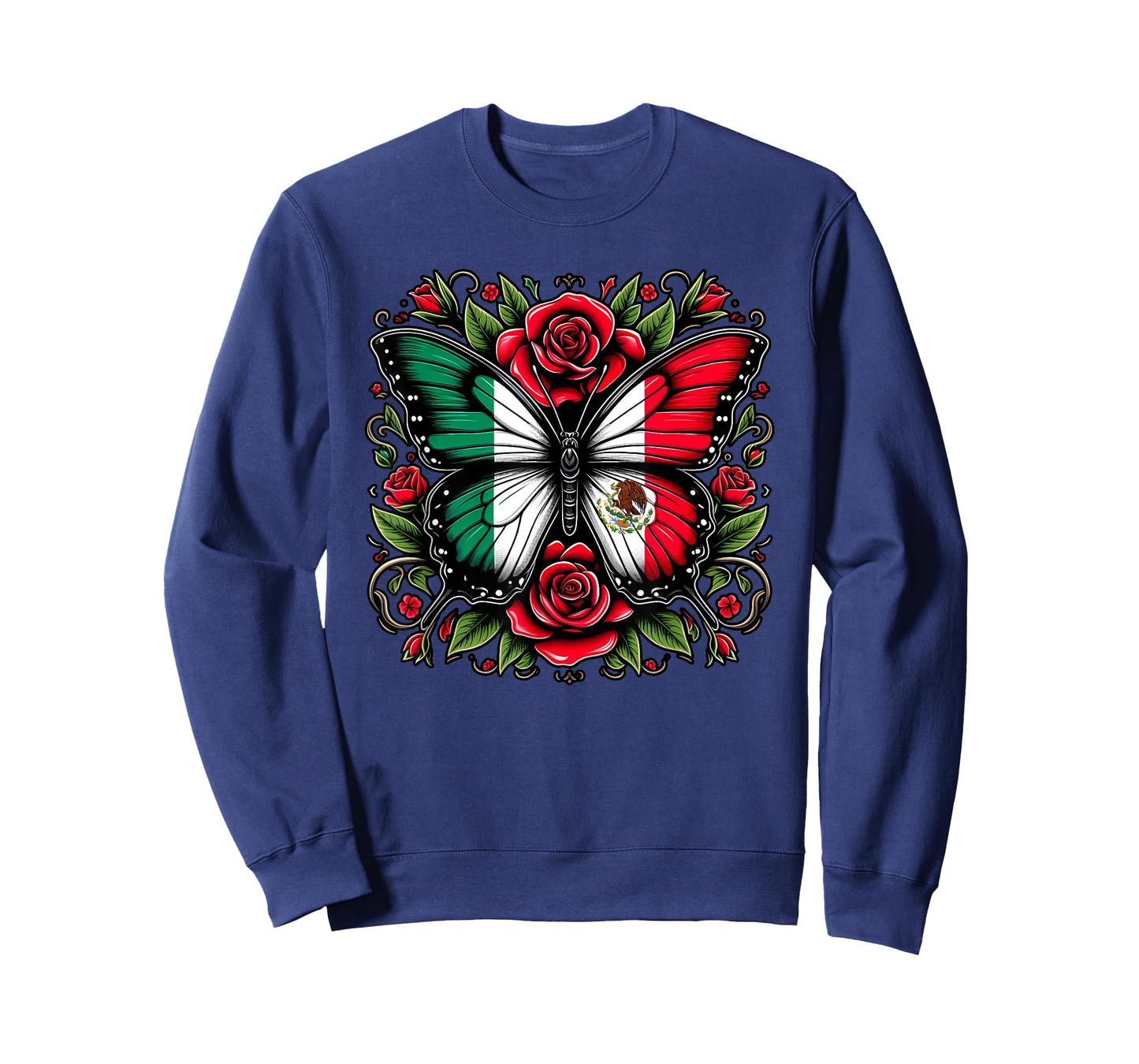 Mexican Independence Day Tee | Mexico Butterfly Flag Women's T-Shirt