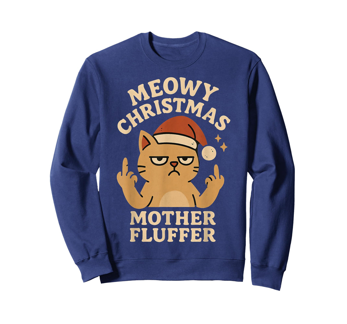 Meowy Christmas Mother Fluffer Funny Rude Cat Xmas Graphic T-Shirt