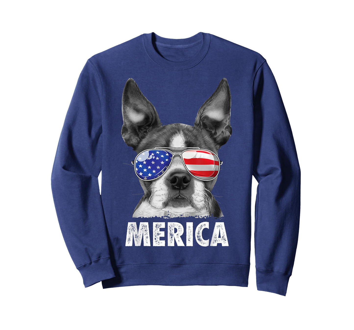 Boston Terrier 4th of July Merica Men Women USA Flag Vintage T-Shirt