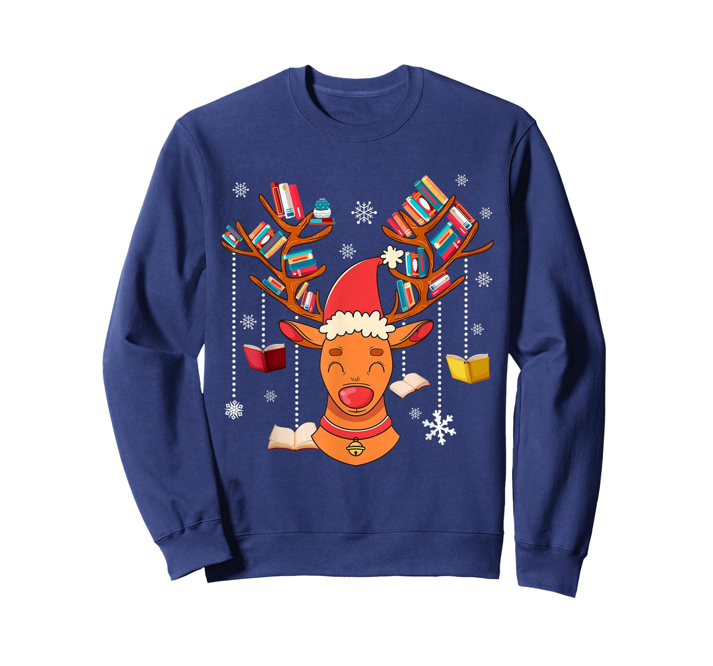 Christmas Librarian Reindeer Xmas Book Teachers Love Reading T-Shirt