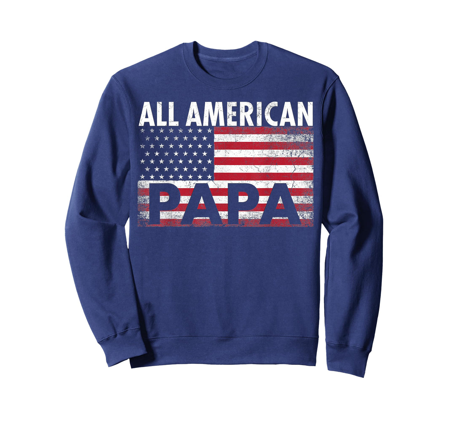 4th of July PAPA All American Flag USA Father's Day Gift T-Shirt for Men