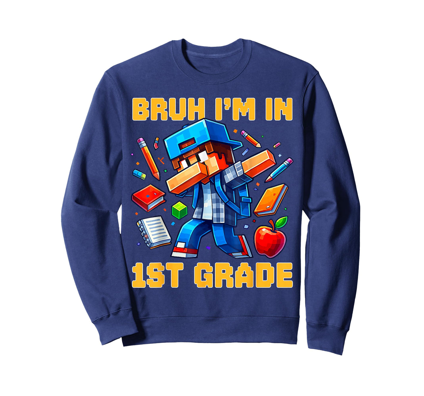 Bruh I'm in 1st Grade Dabbing Boys Kids Gamer Back to School T-Shirt