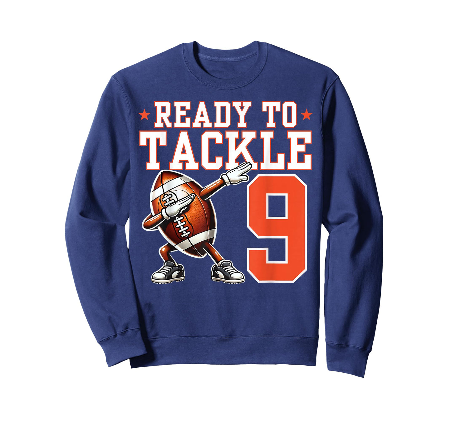 Ready to Tackle 9 Years Old 9th Birthday Football Party T-Shirt