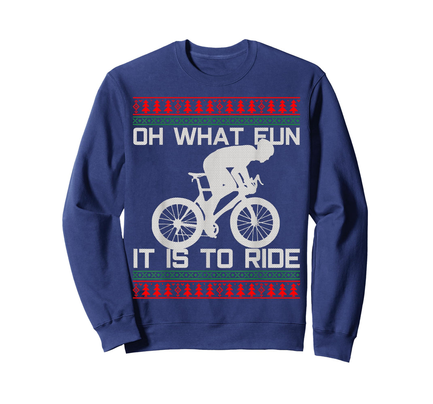 Cyclist Gift - Oh What Fun Ugly Christmas Cycling Road Bike T-Shirt