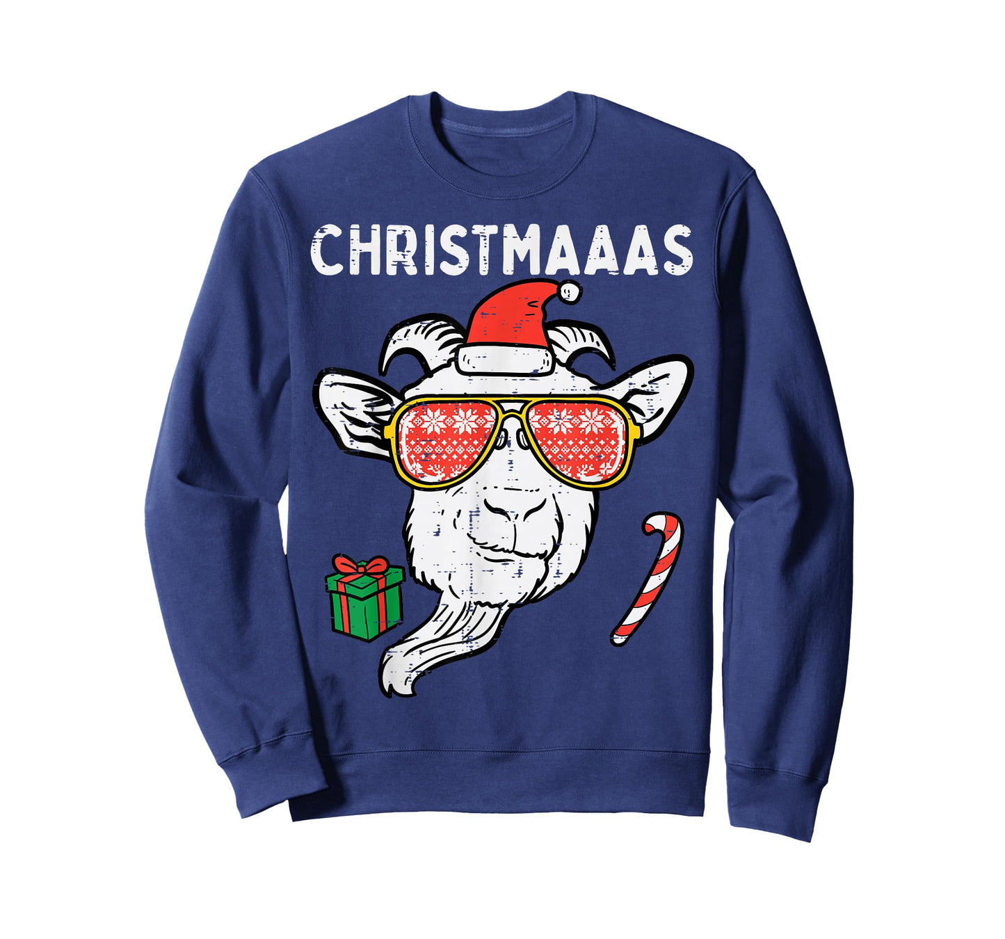 Christmas Goat Santa Xmas Farm Animal Farmer Men Women Kids T-Shirt
