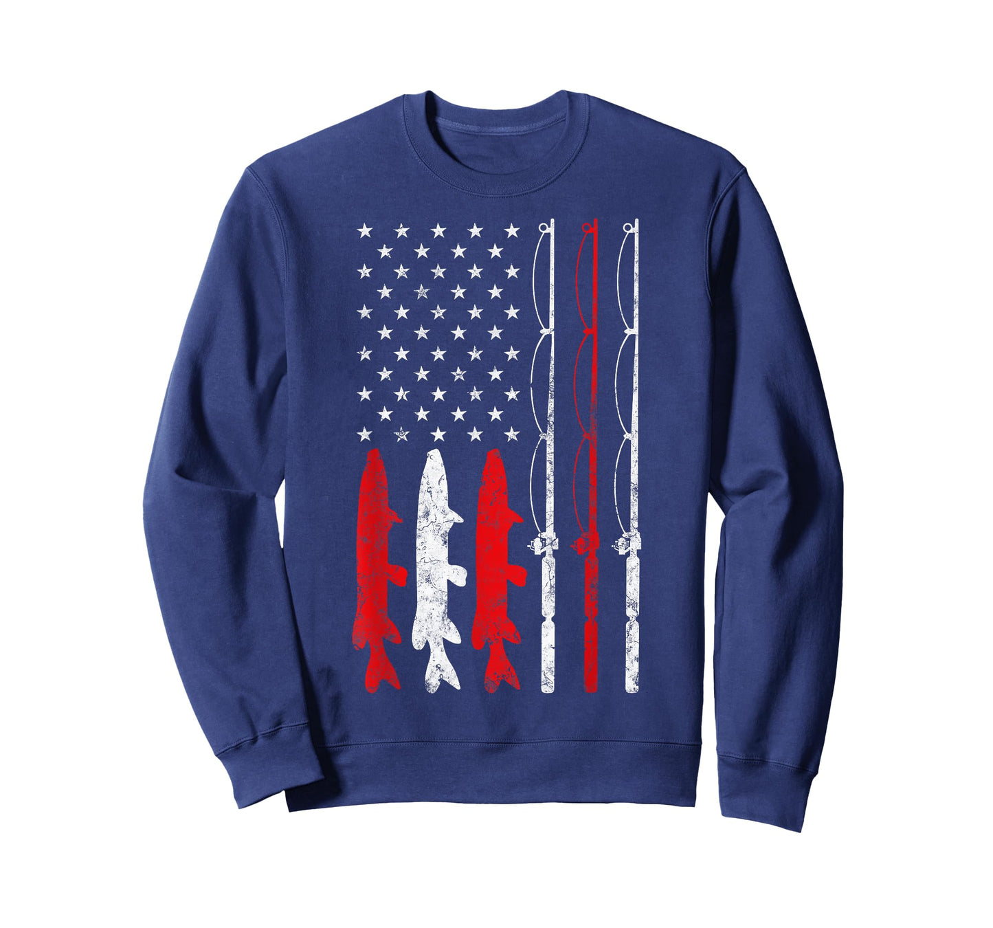 Fishing Rod American Flag Vintage Fishing Gift for Fisherman T-Shirt