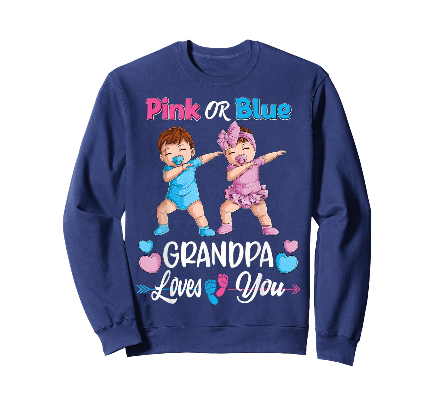 Pink Or Blue Grandpa Loves You Baby Gender Reveal Party Men T-Shirt