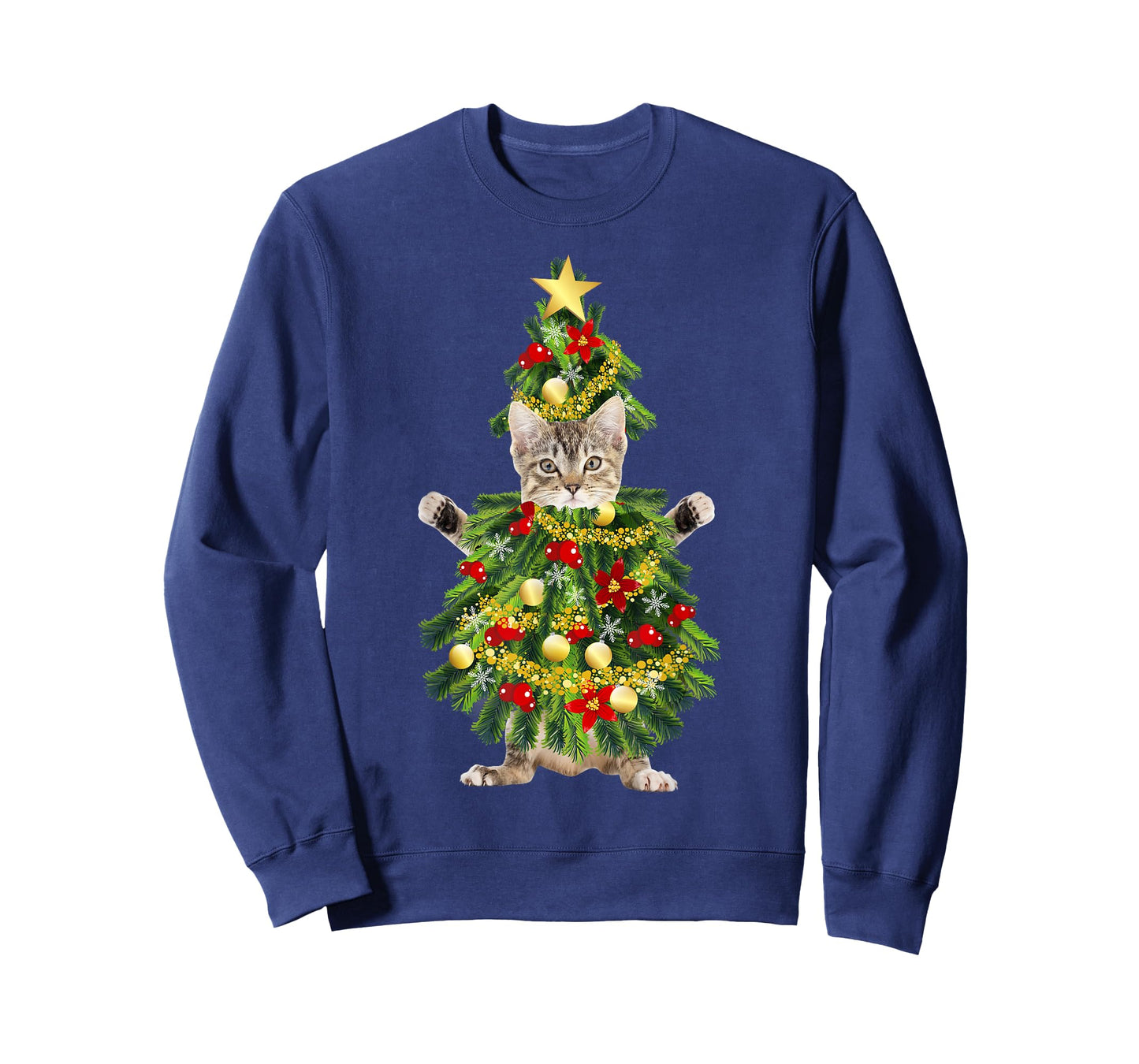 Funny Xmas Holiday Cat Christmas Tree for Cat Kitten Lovers T-Shirt for Men Women